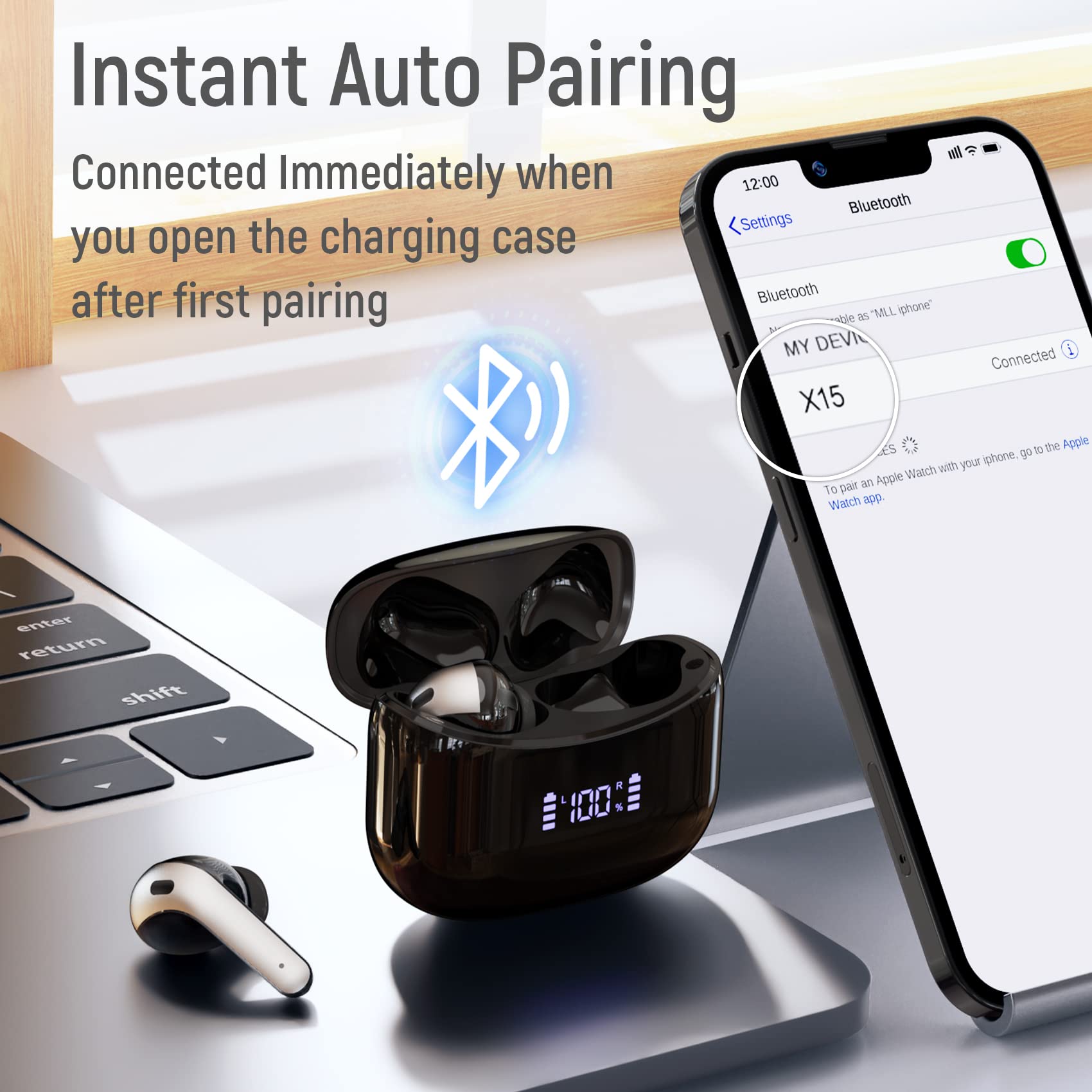 Foto 6 pulgar | Auriculares Inalámbricos Zingbird X15 Bluetooth 5.0 60h Playtime Black - Venta Internacional.