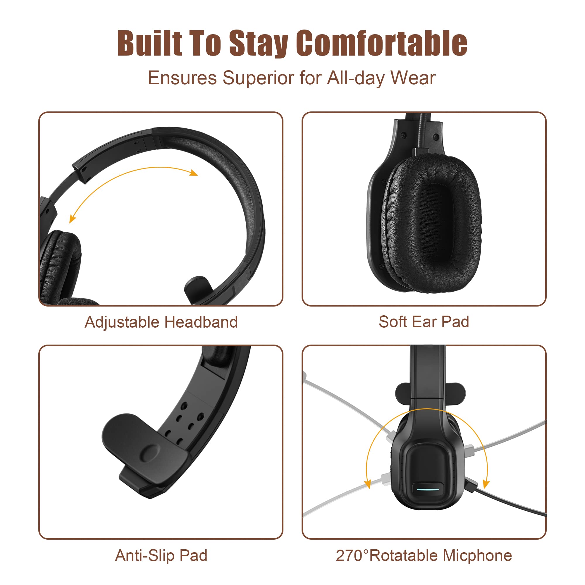 Foto 3 pulgar | Auriculares Bluetooth Comexion Trucker V5.0 Con Cancelación De Ruido M - Venta Internacional.