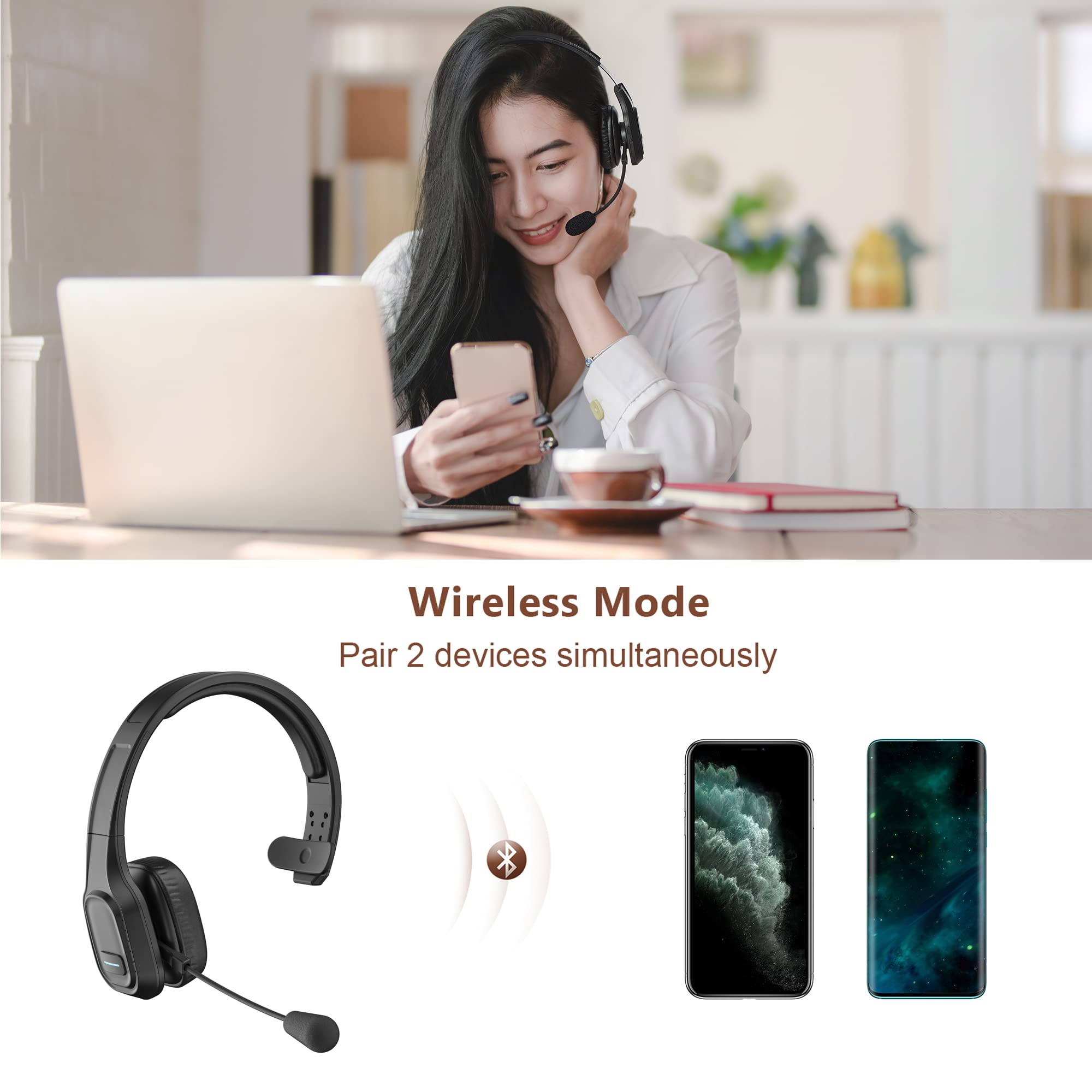 Foto 4 pulgar | Auriculares Bluetooth Comexion Trucker V5.0 Con Cancelación De Ruido M - Venta Internacional.
