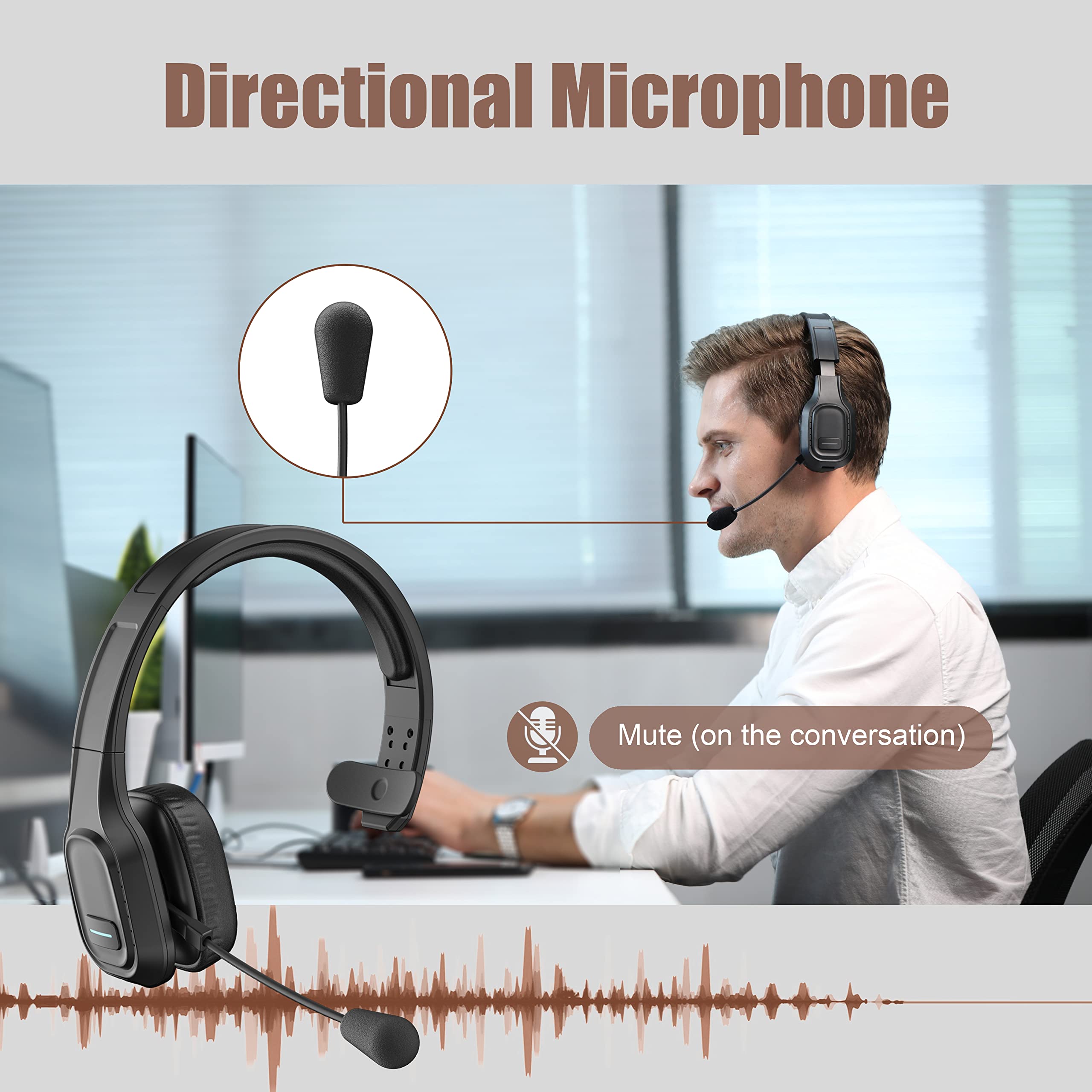 Foto 5 | Auriculares Bluetooth Comexion Trucker V5.0 Con Cancelación De Ruido M - Venta Internacional.