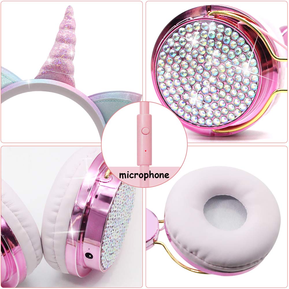 Foto 3 pulgar | Auriculares Tcjj Unicorn Kids Para Niñas Y Adolescentes Con Micrófono - Venta Internacional.