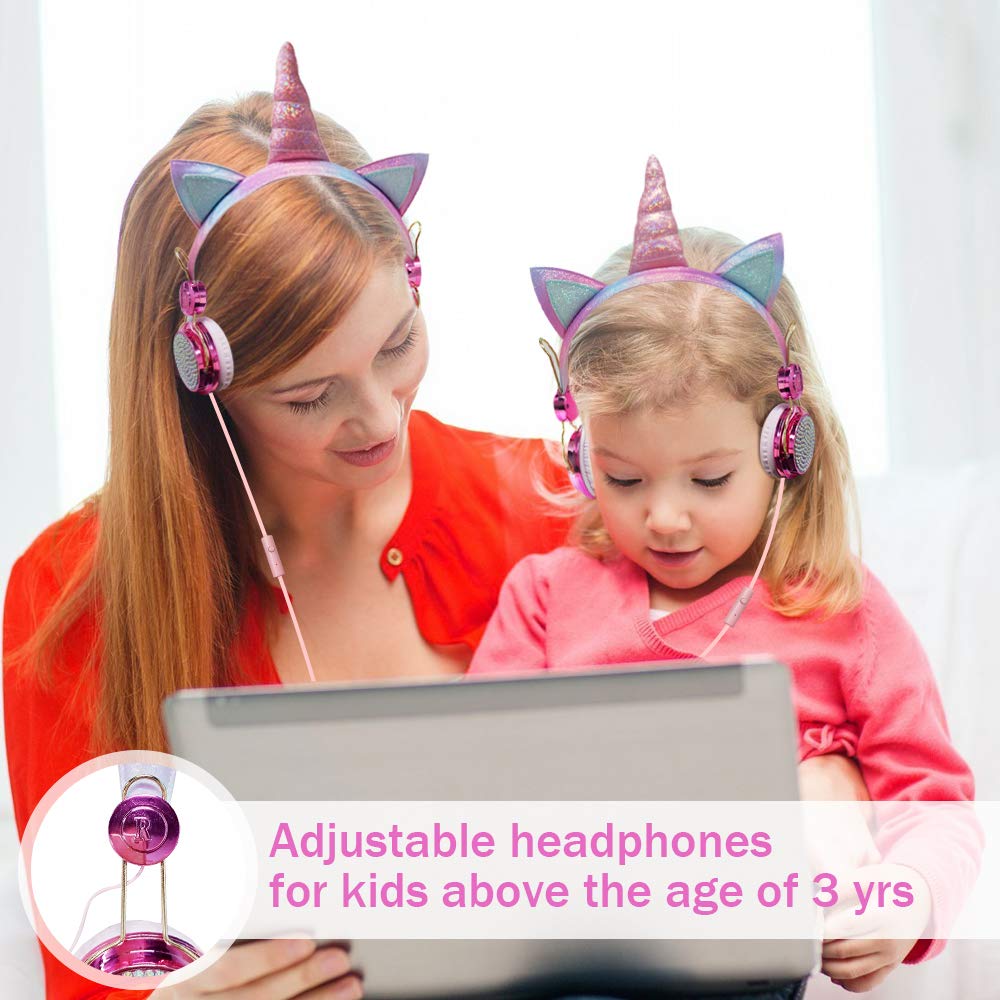 Foto 6 pulgar | Auriculares Tcjj Unicorn Kids Para Niñas Y Adolescentes Con Micrófono - Venta Internacional.