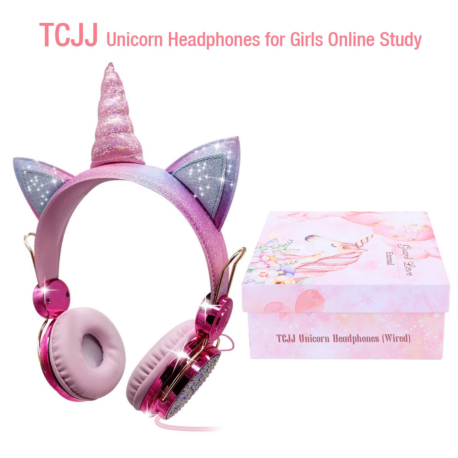 Foto 8 pulgar | Auriculares Tcjj Unicorn Kids Para Niñas Y Adolescentes Con Micrófono - Venta Internacional.