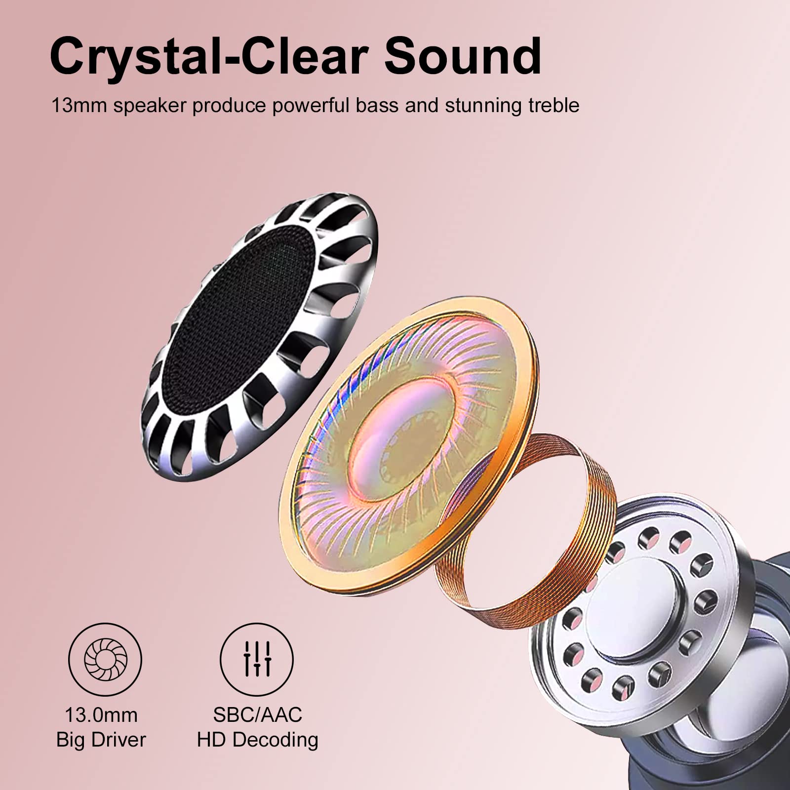 Foto 3 pulgar | Auriculares Inalámbricos Lekaby X35 Bluetooth 5.3 40 Horas Ip7 Rosa - Venta Internacional.