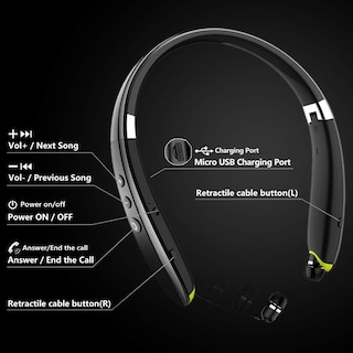 Foto 4 | Auriculares Bluetooth Beartwo Sx-990 Color Negro - Venta Internacional