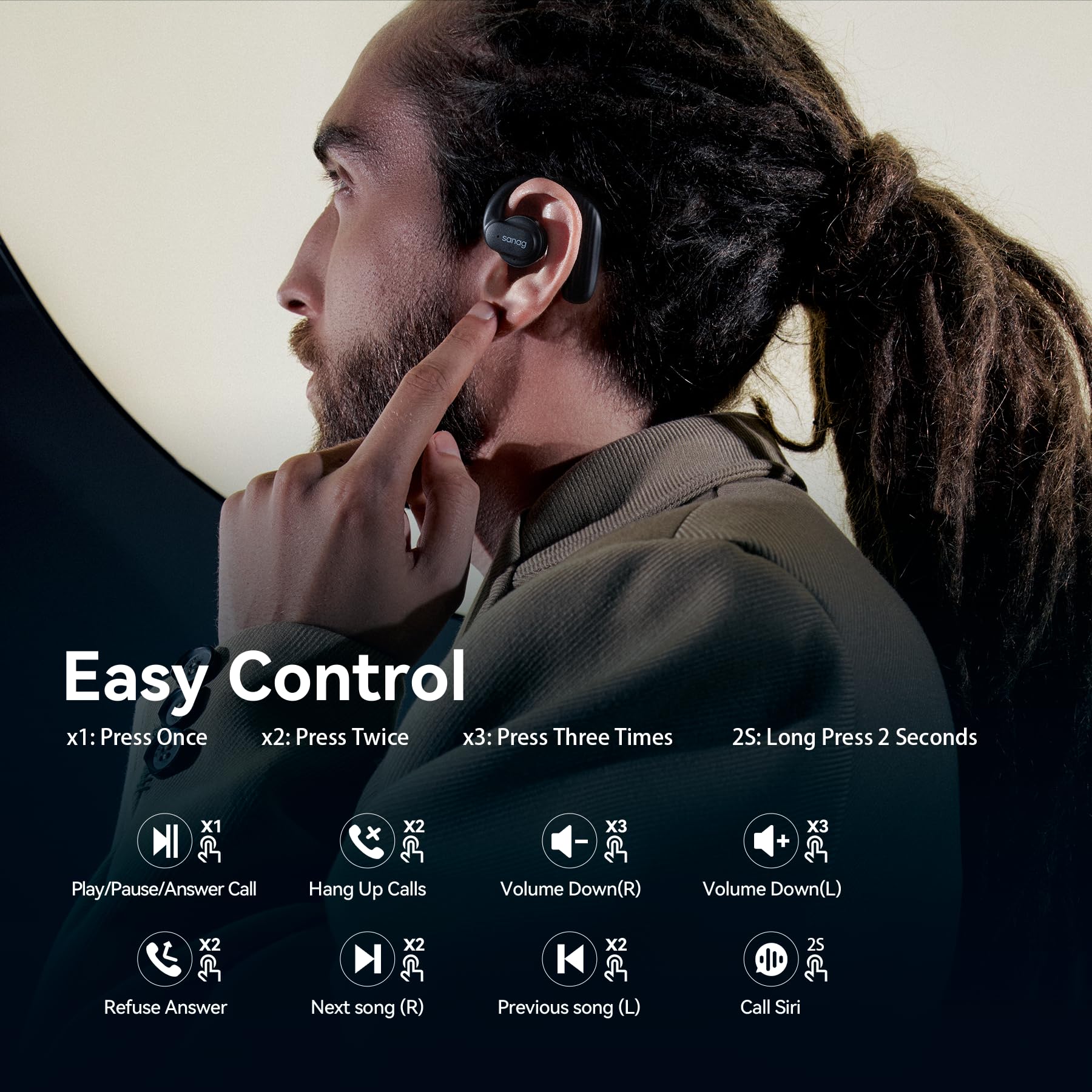 Foto 6 pulgar | Auriculares Abiertos Sanag Wireless Bluetooth 5.3 Con Funda - Venta Internacional.