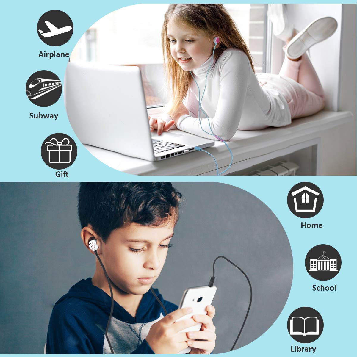 Foto 7 pulgar | Auriculares Qearfun Donut Para Niños Con Micrófono Y Funda - Venta Internacional.