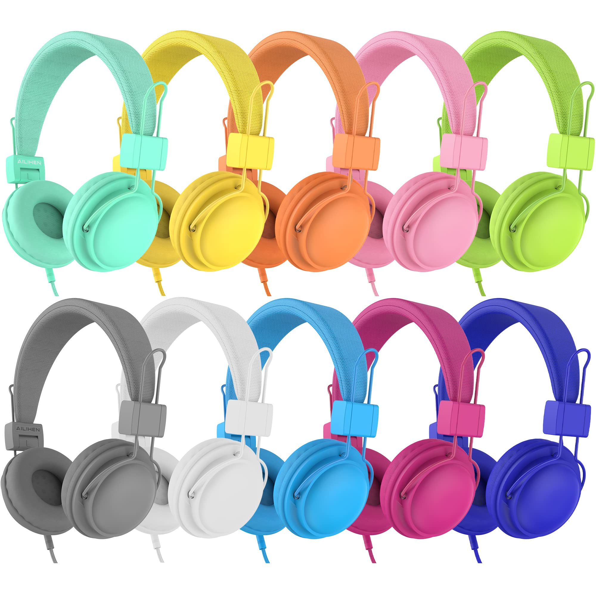 Foto 1 | Auriculares Ailihen Kids Hd850 con Micrófono Paquete de 10 Unidades Multicolor - Venta Internacional