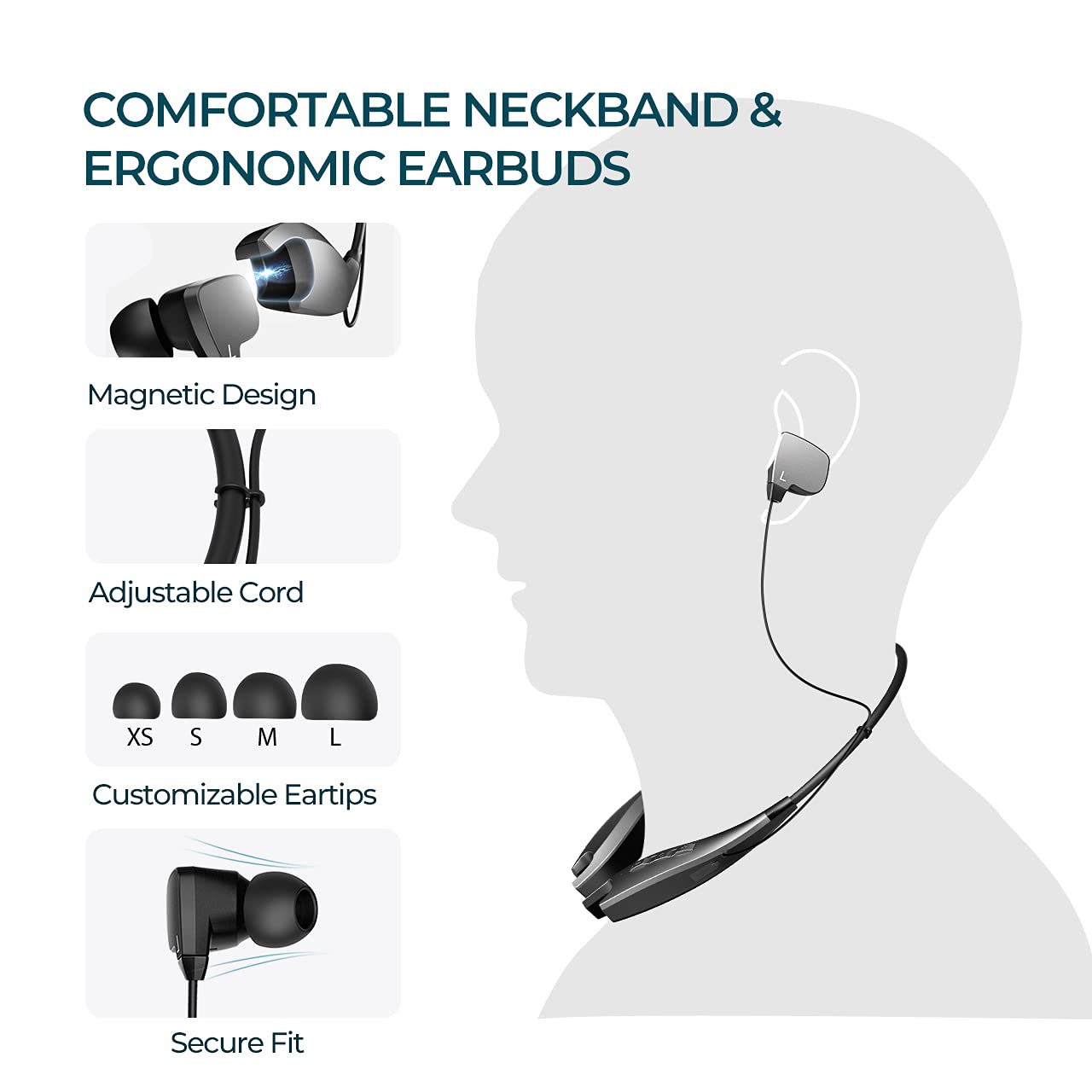Foto 6 | Audífonos In Ear Redzoo Negros con Bluetooth-Venta Internacional