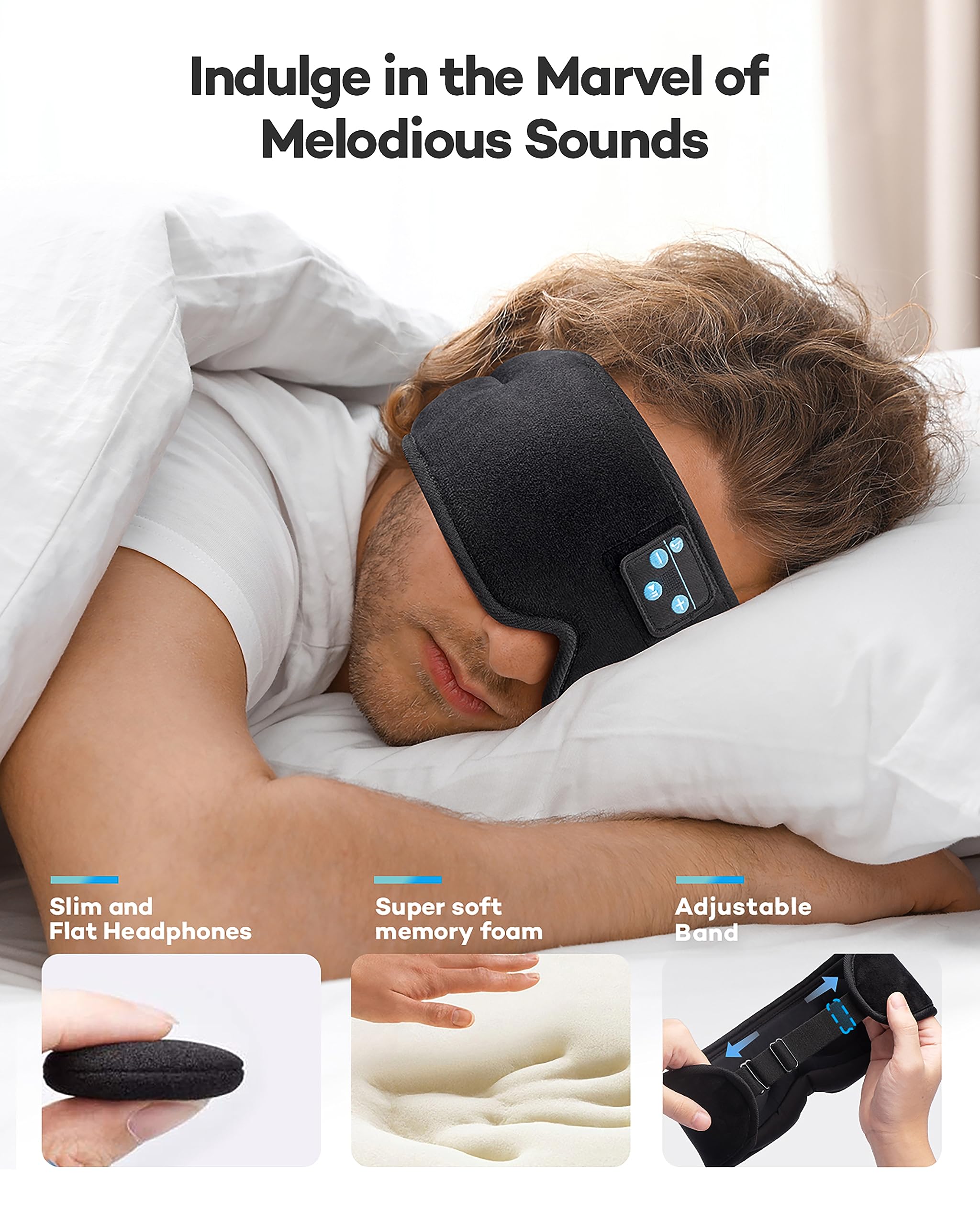 Foto 5 pulgar | Auriculares Para Dormir, Máscara Para Ojos Ezona 3d, Con Bloqueo De Luz Inalámbrico - Venta Internacional.
