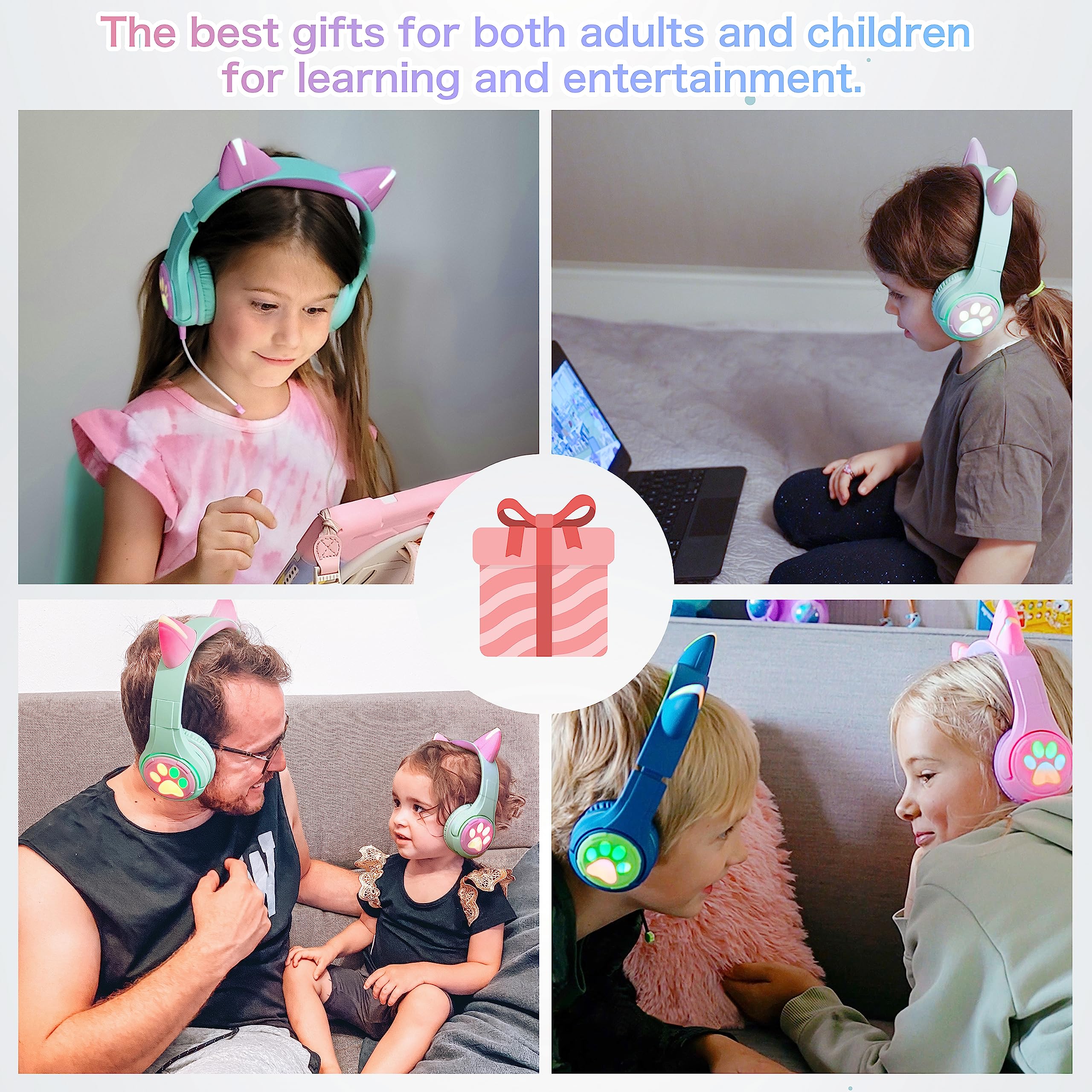 Foto 7 pulgar | Auriculares Bluetooth Riwbox Cf9 Cat Ear Kids Con Iluminación Led - Venta Internacional.
