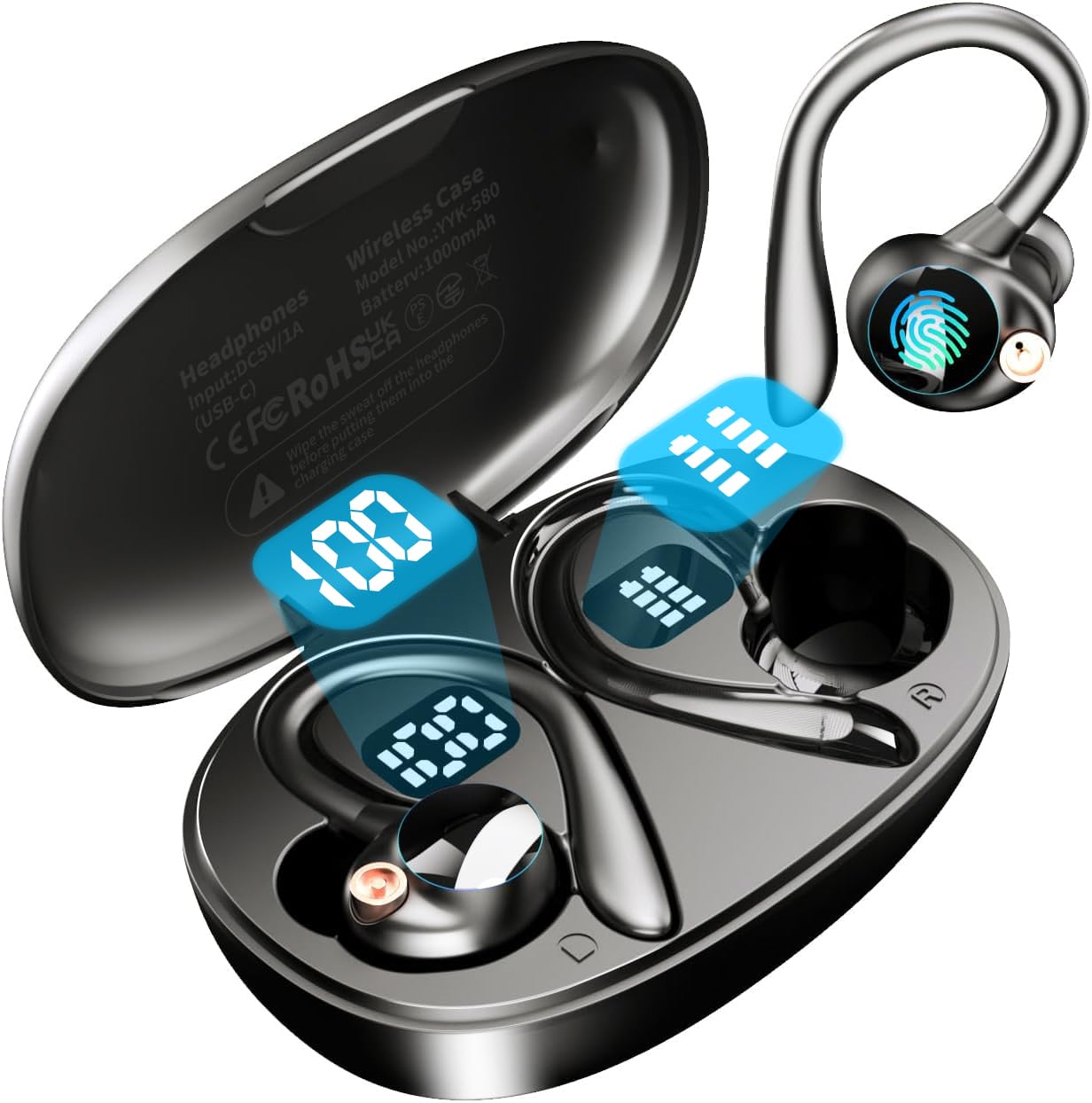 Foto 1 | Auriculares Inalámbricos Shijiaet Yyk-580 Bluetooth 5.3 Ipx7 120h Bl - Venta Internacional.