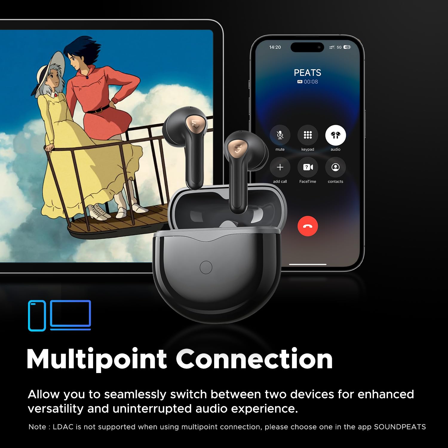 Foto 5 pulgar | Auriculares Inalámbricos Soundpeats Air4 Lite Bluetooth 5.3 30 Horas - Venta Internacional.
