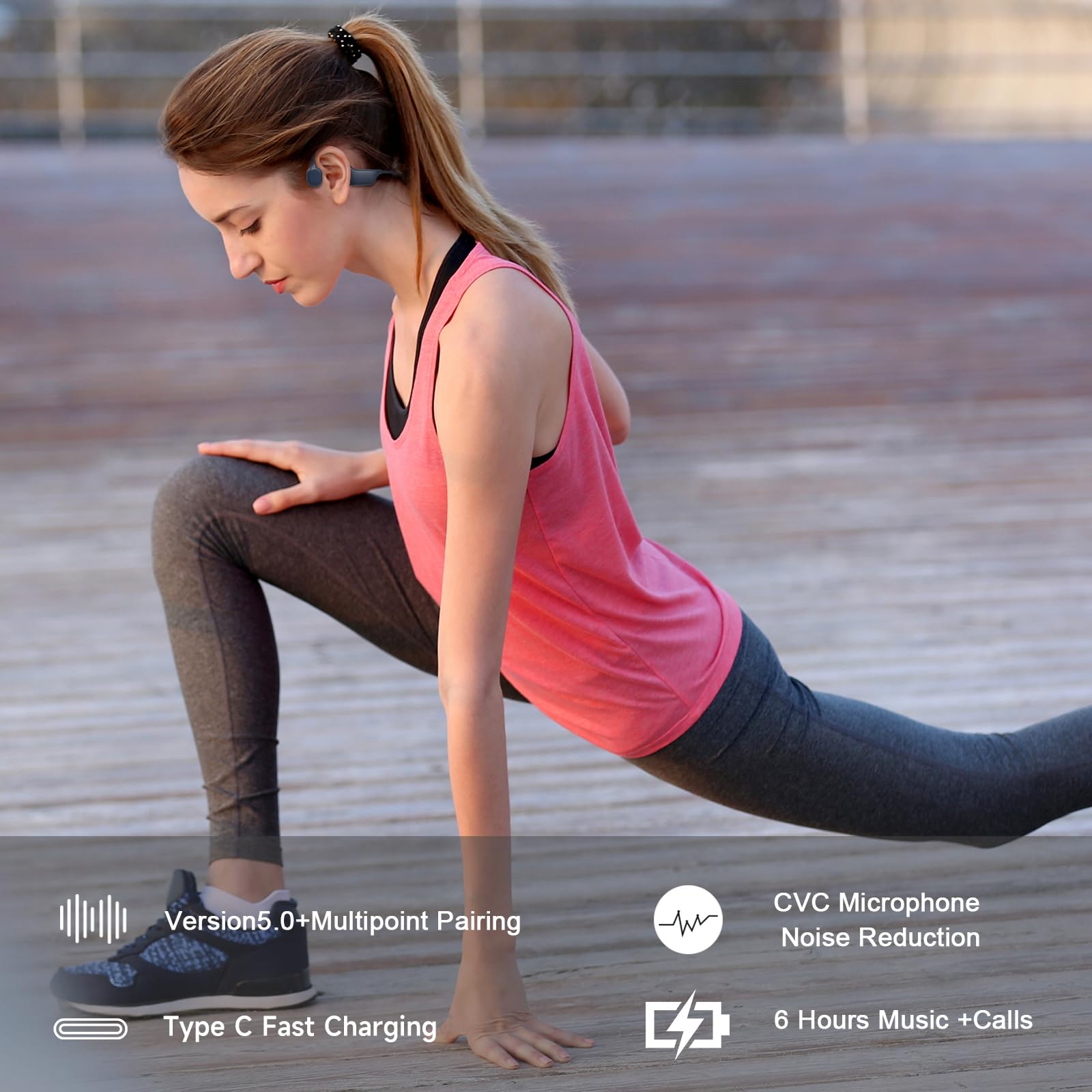 Foto 3 pulgar | Audífonos Deportivos Panadia Azules con Bluetooth-Venta Internacional