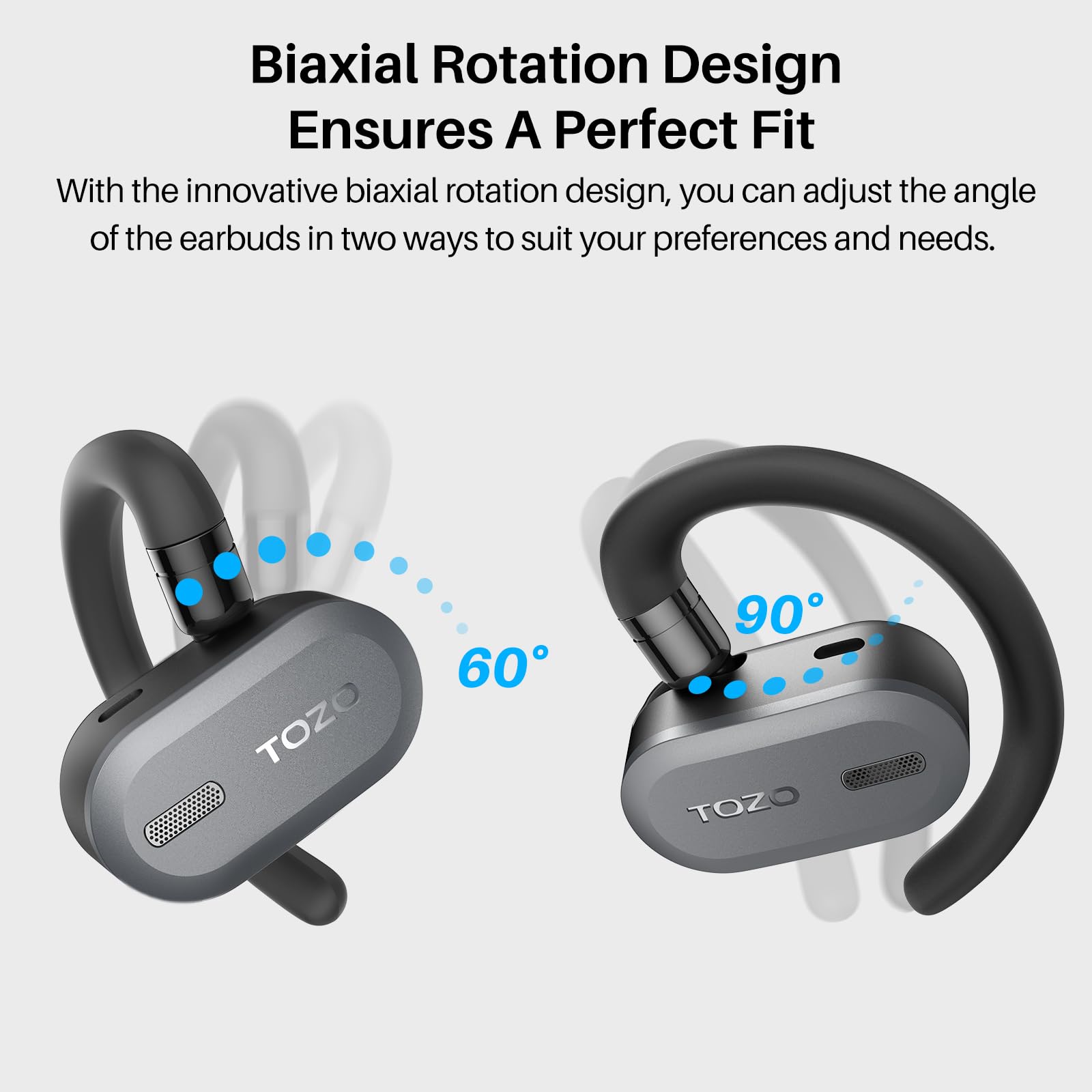 Foto 3 pulgar | Auriculares Inalámbricos Tozo Openbuds Bluetooth 5.3 Negros - Venta Internacional