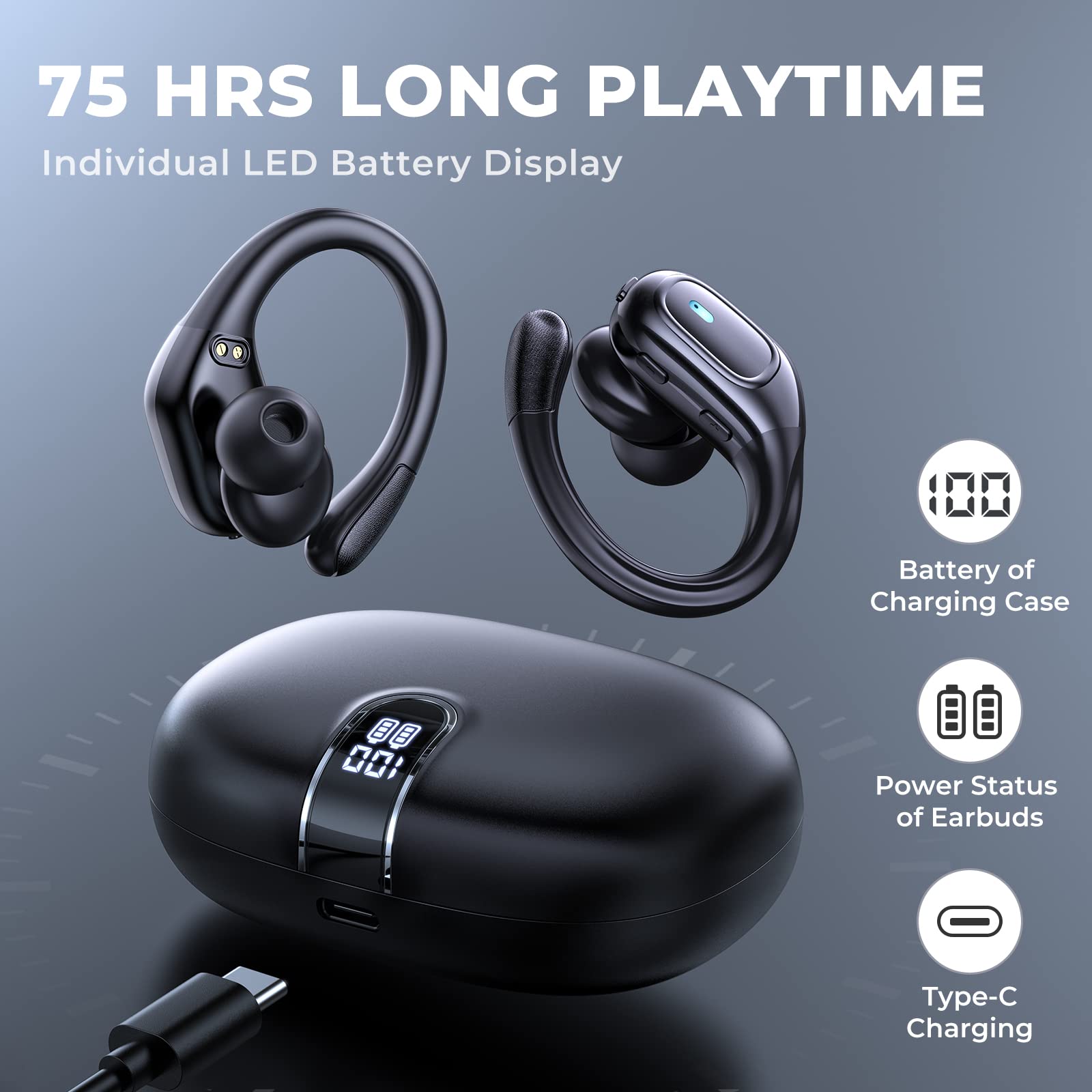 Foto 3 pulgar | Auriculares Inalámbricos Para True Bluetooth 5.3 75h Playtime Ipx7 - Venta Internacional.