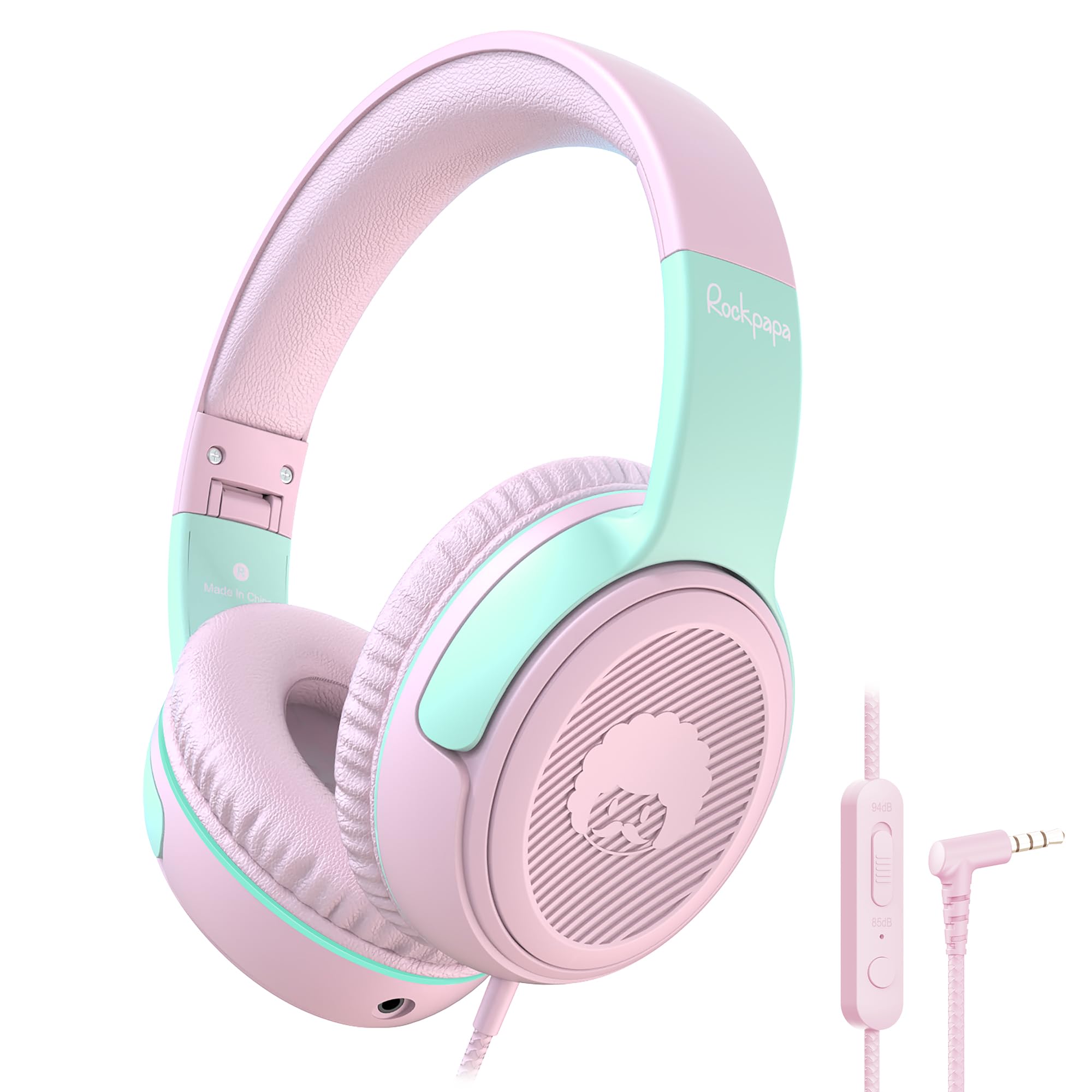 Foto 2 pulgar | Auriculares Rockpapa Share 1 Kids Con Cable Y Micrófono Rosa/gris - Venta Internacional.