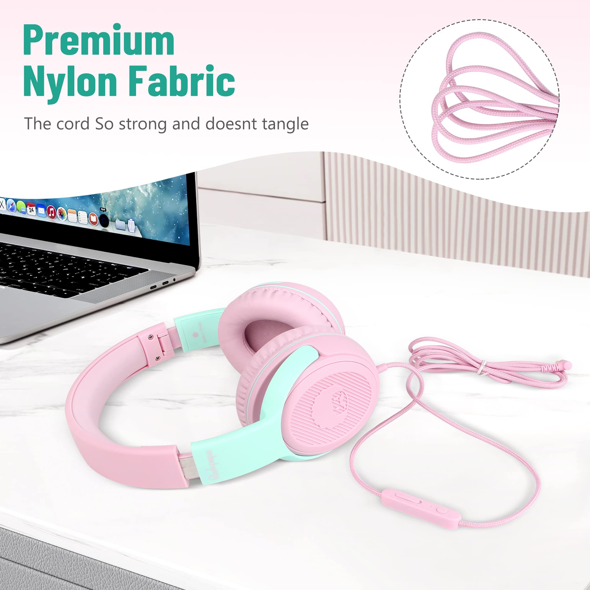 Foto 7 | Auriculares Rockpapa Share 1 Kids Con Cable Y Micrófono Rosa/gris - Venta Internacional.