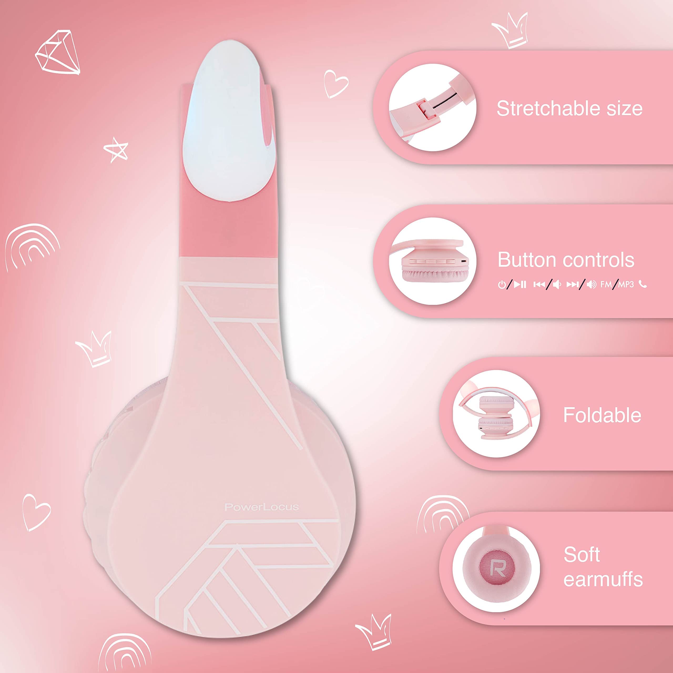 Foto 5 pulgar | Audífonos Inalámbricos Powerlocus Rosas con Bluetooth-Venta Internacional