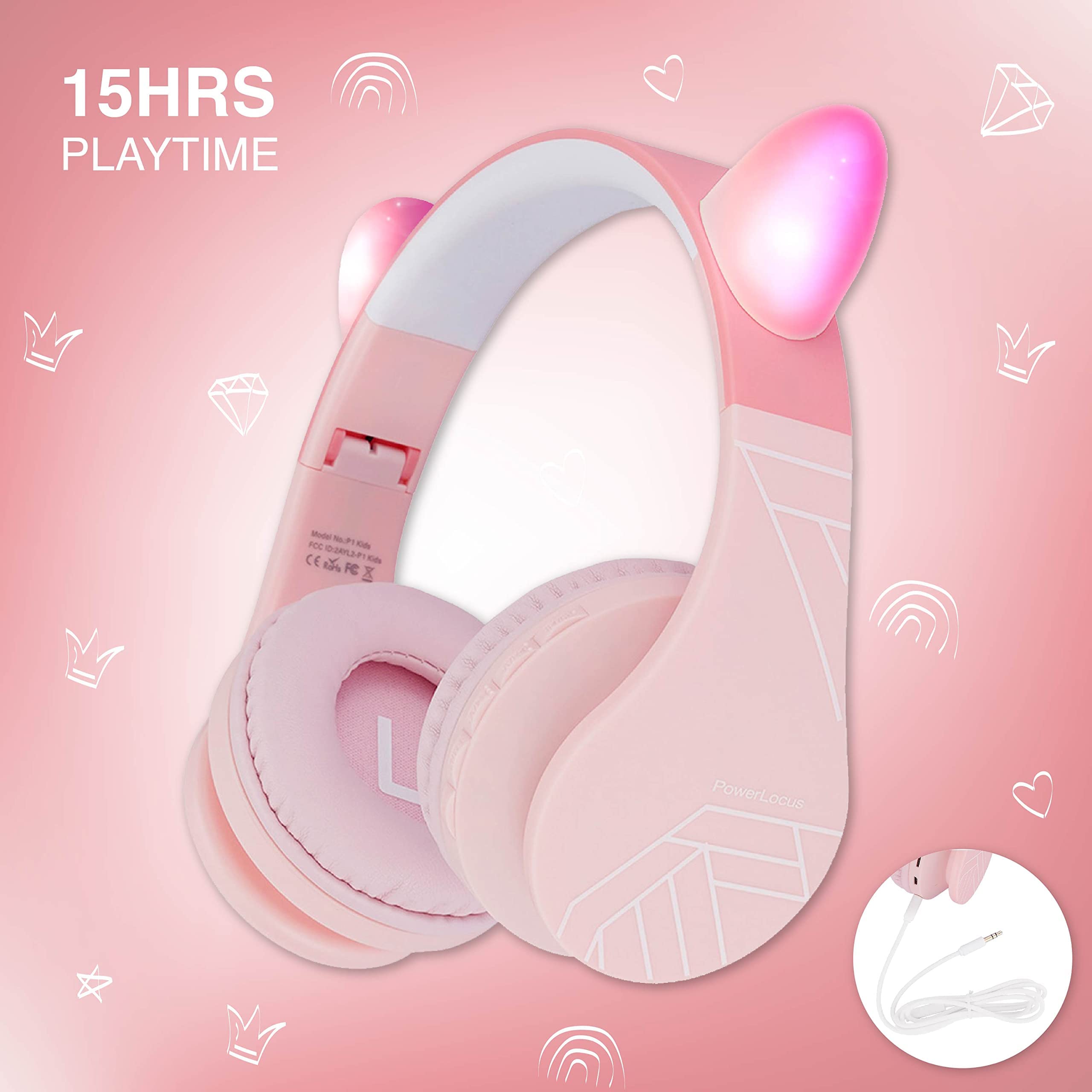 Foto 6 pulgar | Audífonos Inalámbricos Powerlocus Rosas con Bluetooth-Venta Internacional