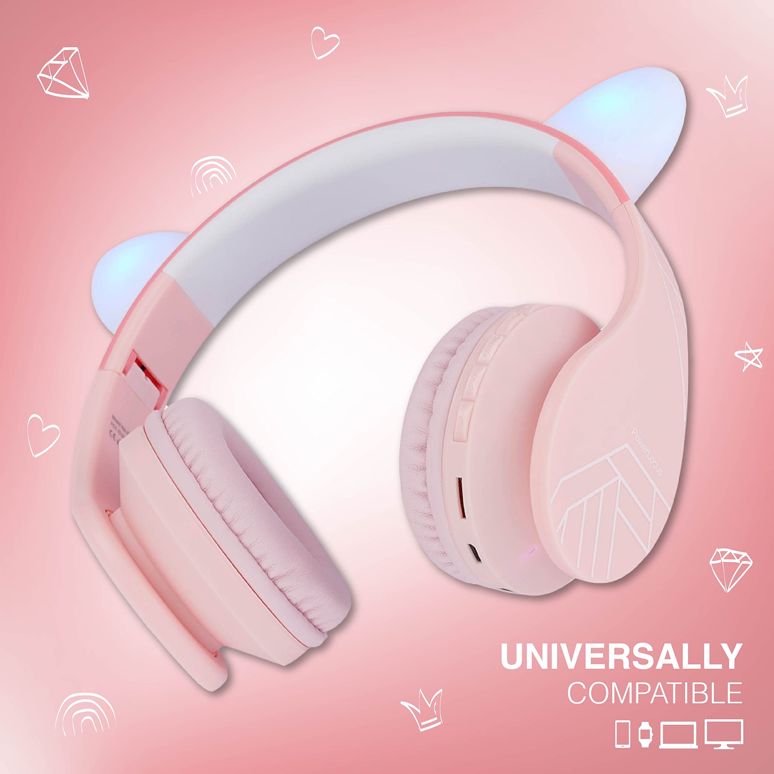 Foto 7 pulgar | Audífonos Inalámbricos Powerlocus Rosas con Bluetooth-Venta Internacional