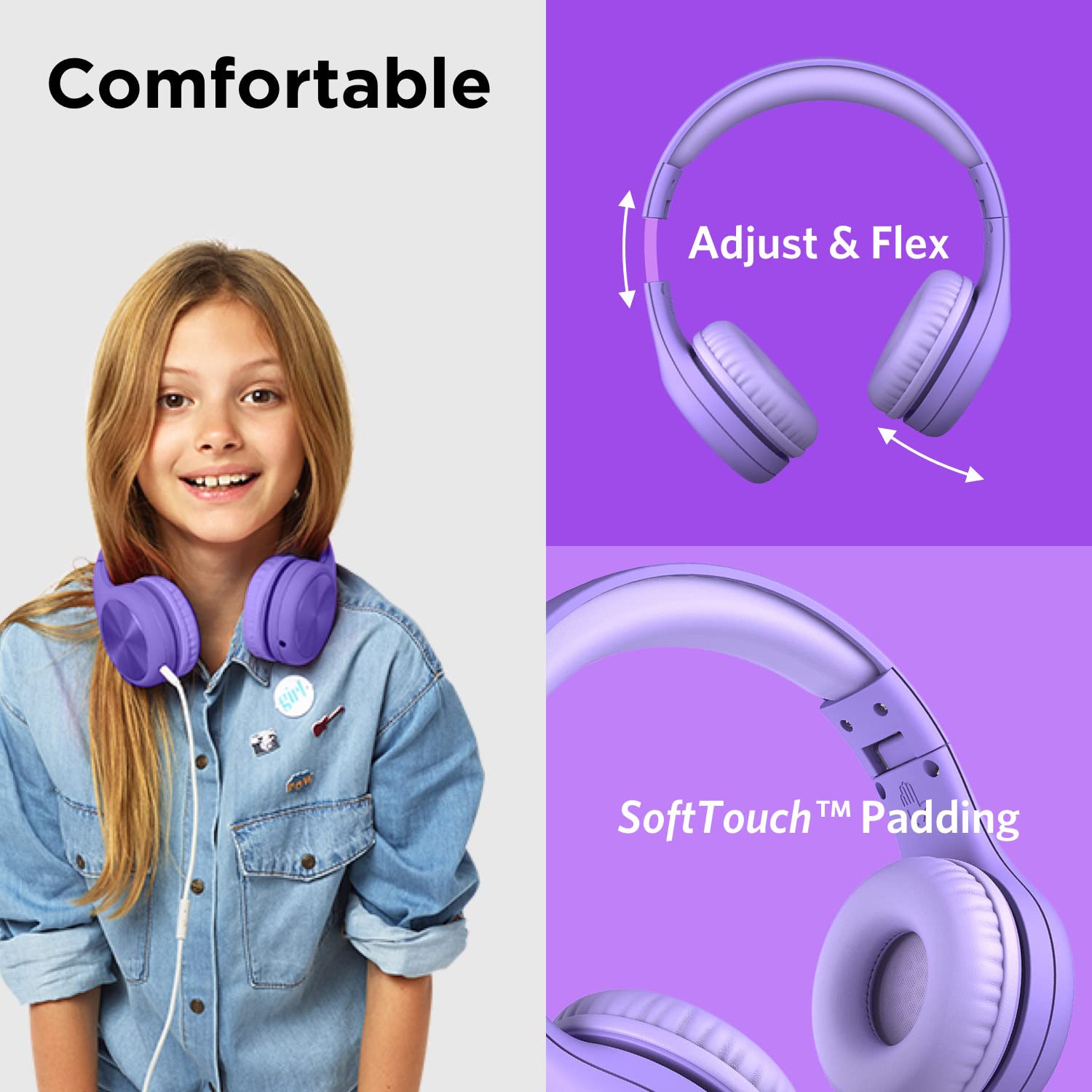 Foto 3 pulgar | Auriculares Lilgadgets Connect+ Pro Kids Con Cable Morados - Venta Internacional.