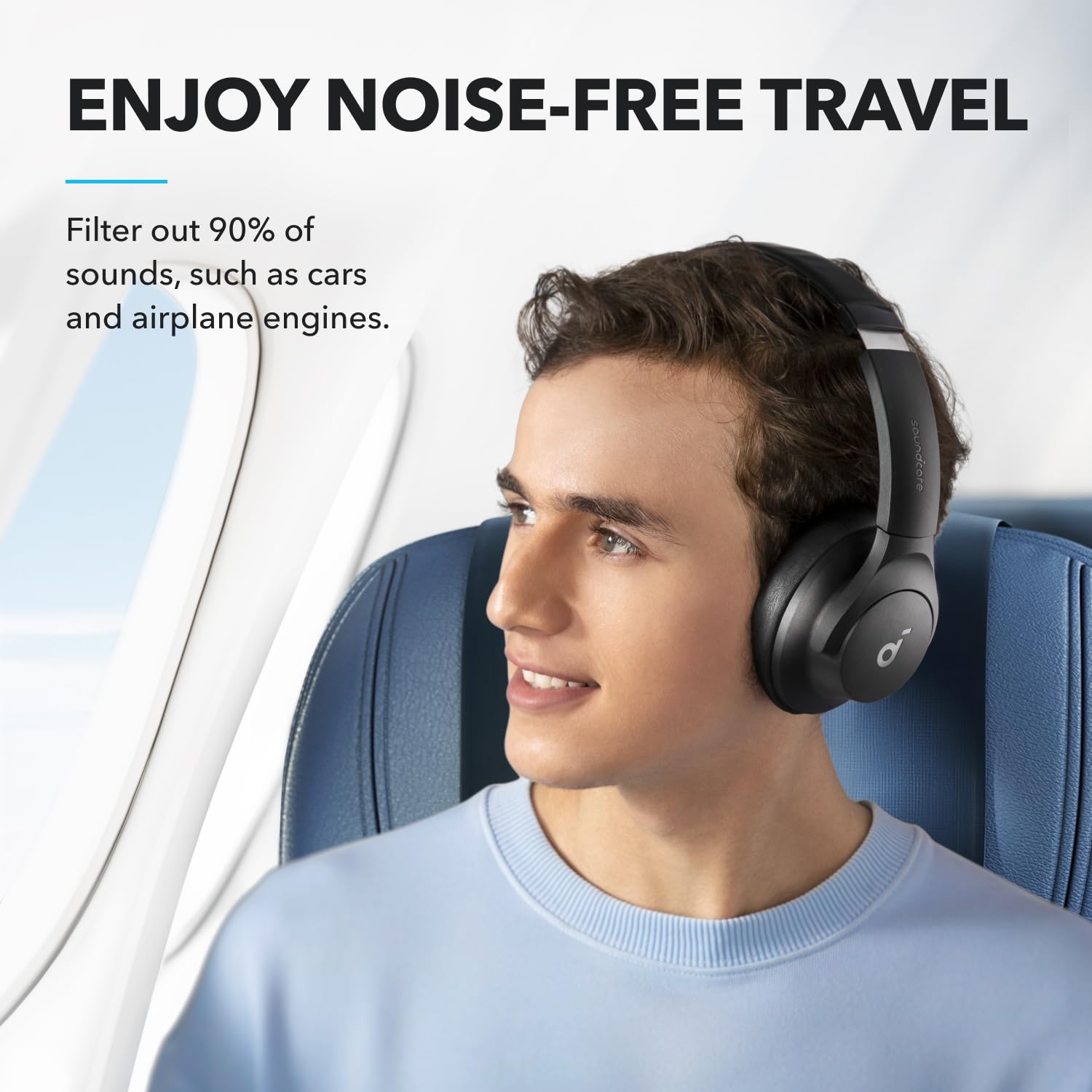 Foto 3 pulgar | Auriculares Soundcore Q20i Hybrid Negros con Cancelación Activa de Ruido - Venta Internacional