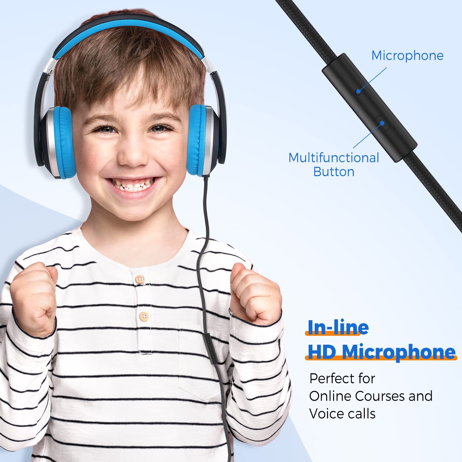 Foto 4 pulgar | Auriculares Rockpapa Hs20 Con Cable Para Niños Con Micrófono Y Conector De 3,5 Mm - Venta Internacional.