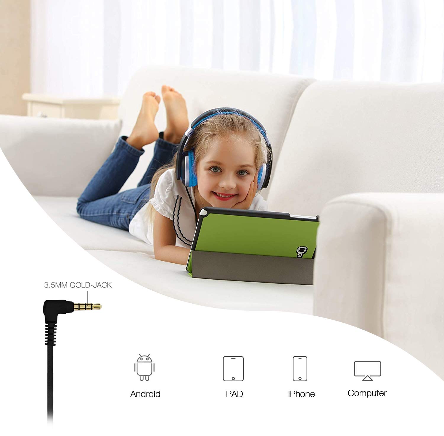 Foto 8 pulgar | Auriculares Rockpapa Hs20 Con Cable Para Niños Con Micrófono Y Conector De 3,5 Mm - Venta Internacional.