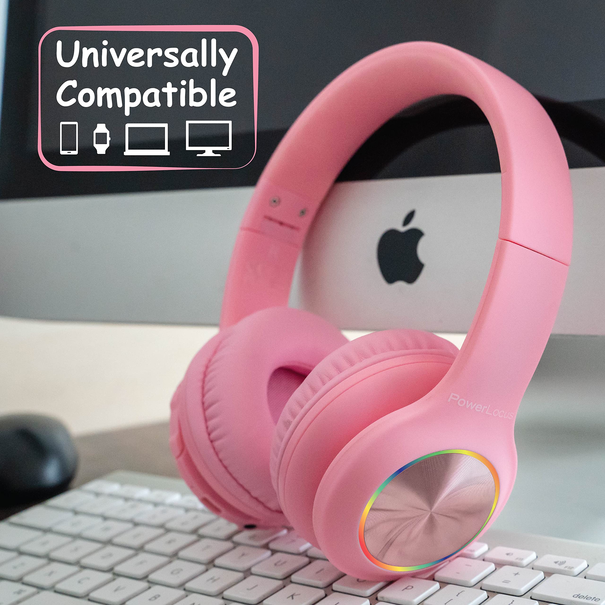 Foto 4 | Auriculares Bluetooth Powerlocus Led Para Niños Con Luces Led 30h - Venta Internacional.