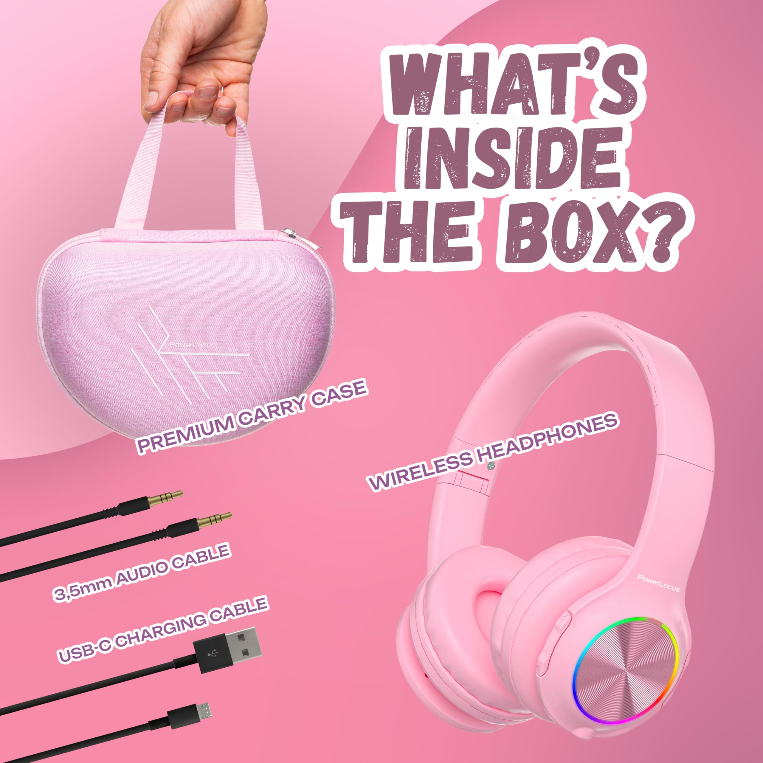 Foto 7 pulgar | Auriculares Bluetooth Powerlocus Led Para Niños Con Luces Led 30h - Venta Internacional.