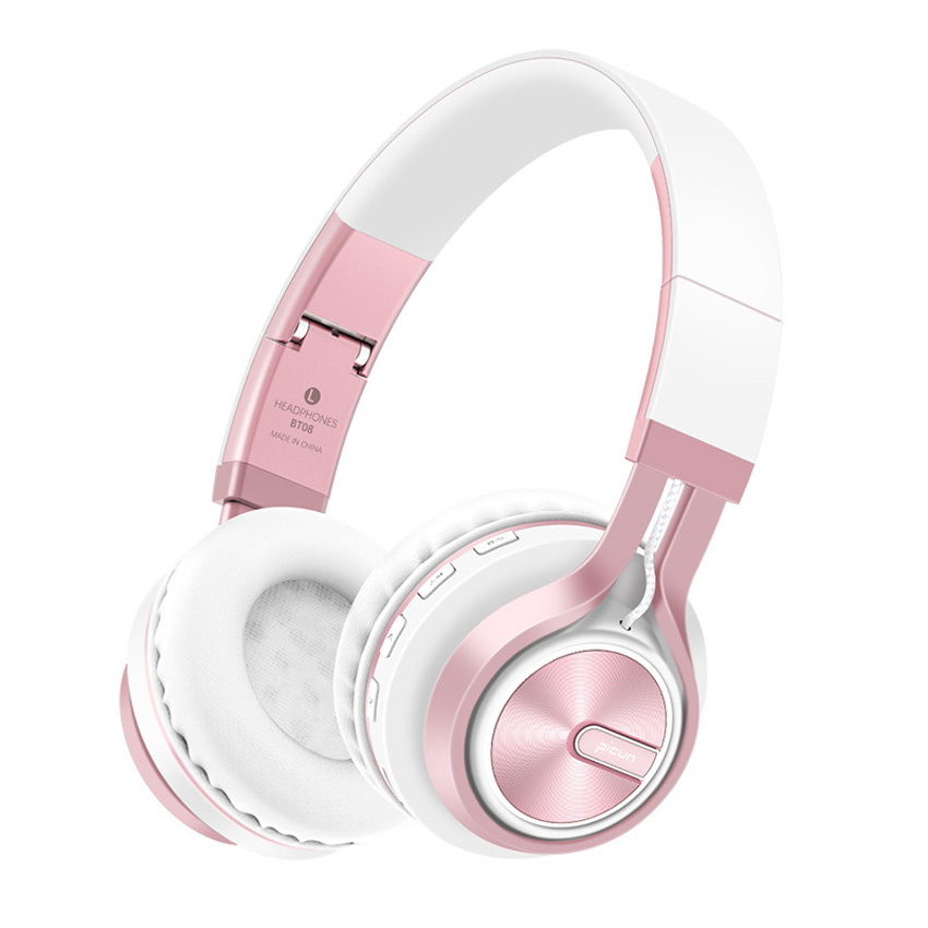 Foto 6 pulgar | Auriculares Bluetooth Bt08 Rose Gold 4 En 1 Con Tarjeta Tf Y Fm - Venta Internacional.