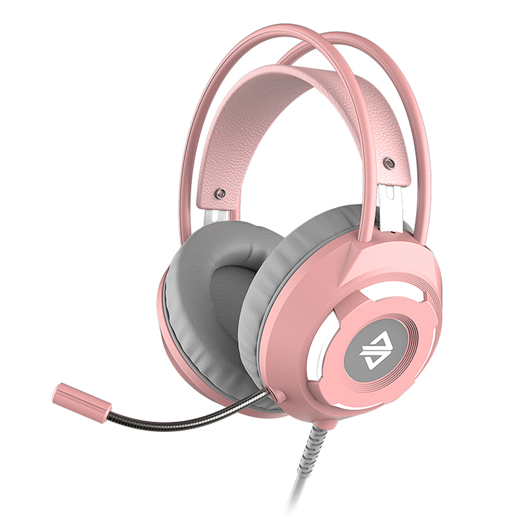 Auriculares Estéreo Con Cancelación De Ruido, Color Rosa, Con Cable Y Sonido 7.1 - Venta Internacional.