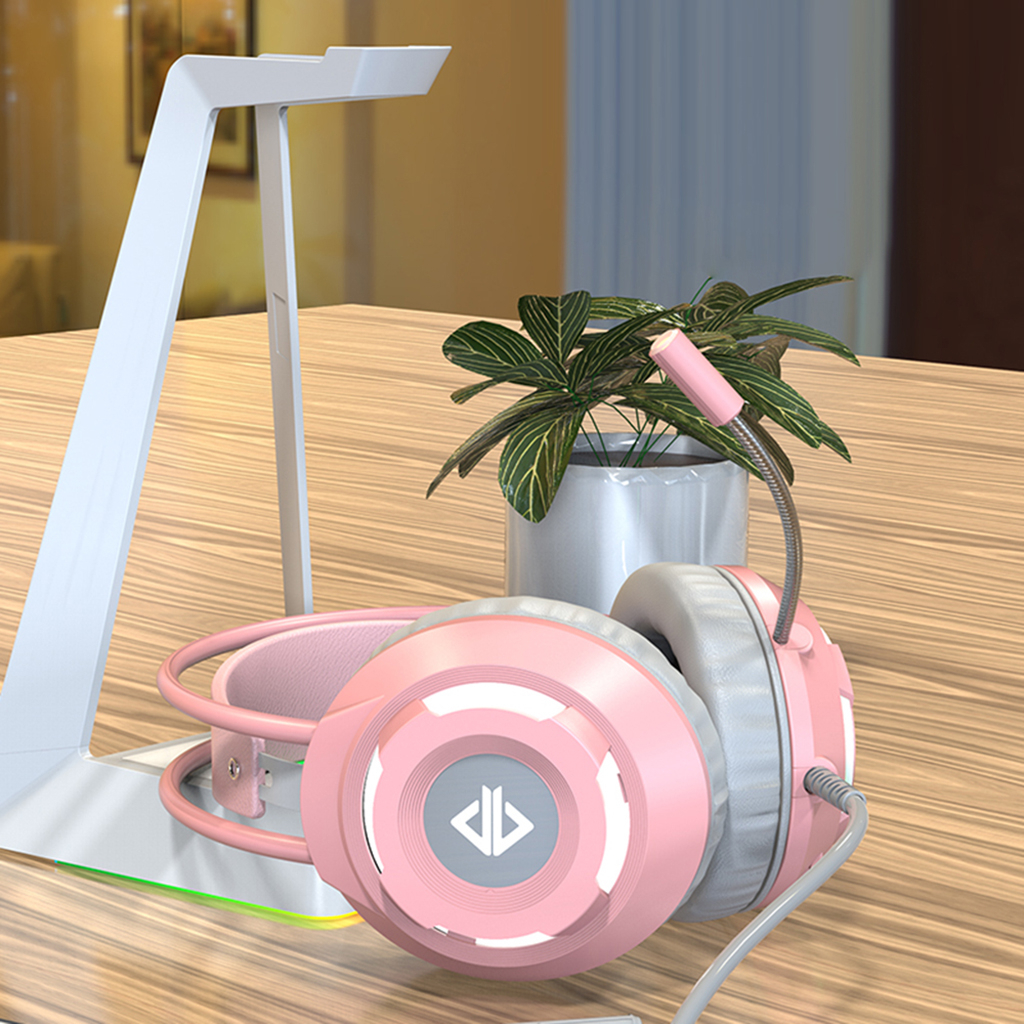 Foto 4 pulgar | Auriculares Estéreo Con Cancelación De Ruido, Color Rosa, Con Cable Y Sonido 7.1 - Venta Internacional.