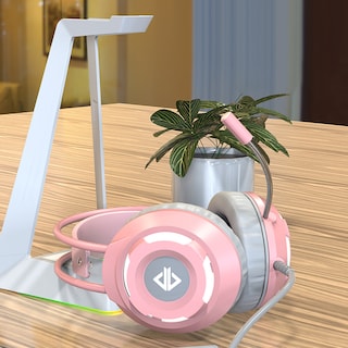 Foto 3 | Auriculares Estéreo Con Cancelación De Ruido, Color Rosa, Con Cable Y Sonido 7.1 - Venta Internacional.