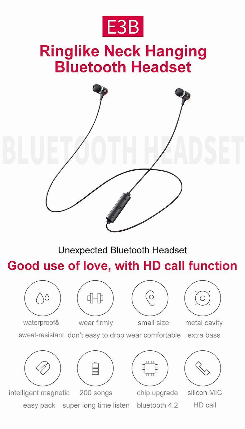 Foto 4 pulgar | Auriculares Inalámbricos Bluetooth Super Bass Con Banda Para El Cuello E3b - Venta Internacional.