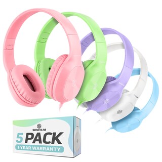 Foto 1 | Auriculares Sonitum Kids For School, Paquete De 5 Unidades, Supraaurales, Con Cable, 3,5 Mm - Venta Internacional.