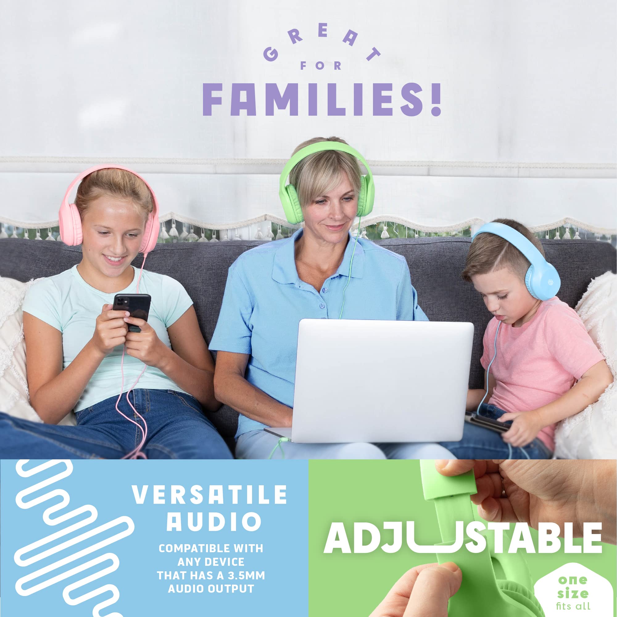 Foto 6 pulgar | Auriculares Sonitum Kids For School, Paquete De 5 Unidades, Supraaurales, Con Cable, 3,5 Mm - Venta Internacional.