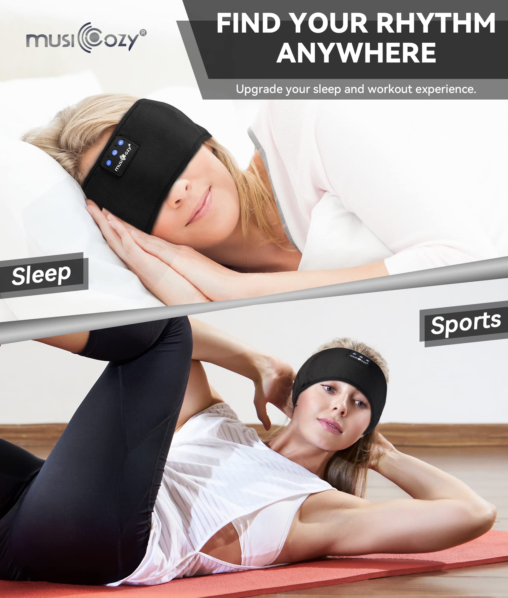 Foto 3 pulgar | Auriculares Para Dormir Con Diadema Musicozy Inalámbricos Bluetooth 5.2 - Venta Internacional.