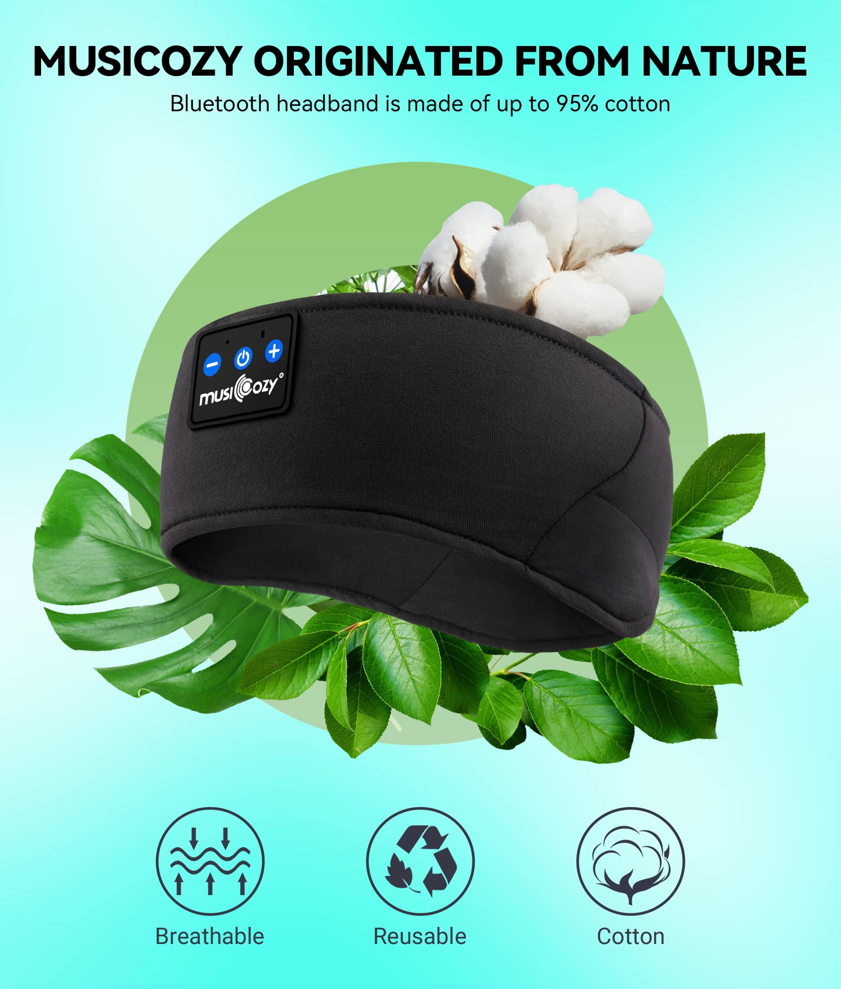 Foto 7 | Auriculares Para Dormir Con Diadema Musicozy Inalámbricos Bluetooth 5.2 - Venta Internacional.