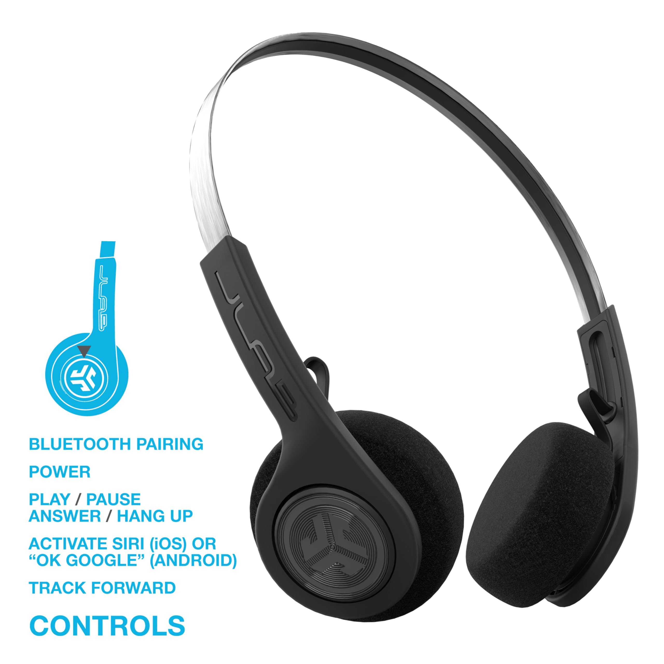 Foto 4 pulgar | Auriculares Retro Inalámbricos Jlab Rewind Bluetooth 4.2 Negros - Venta Internacional.