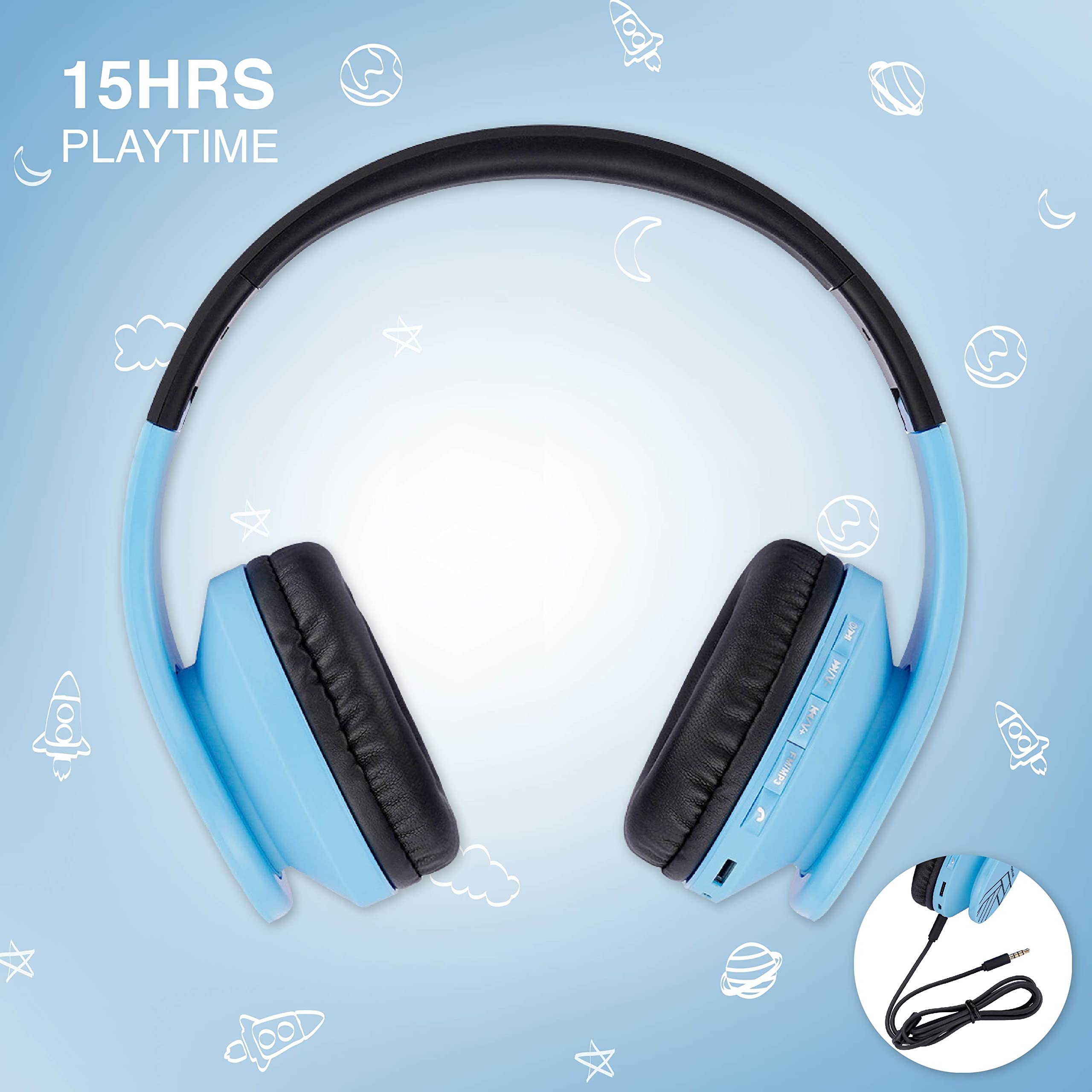 Foto 3 pulgar | Auriculares Bluetooth Powerlocus Para Niños Con Micrófono 85db - Venta Internacional.
