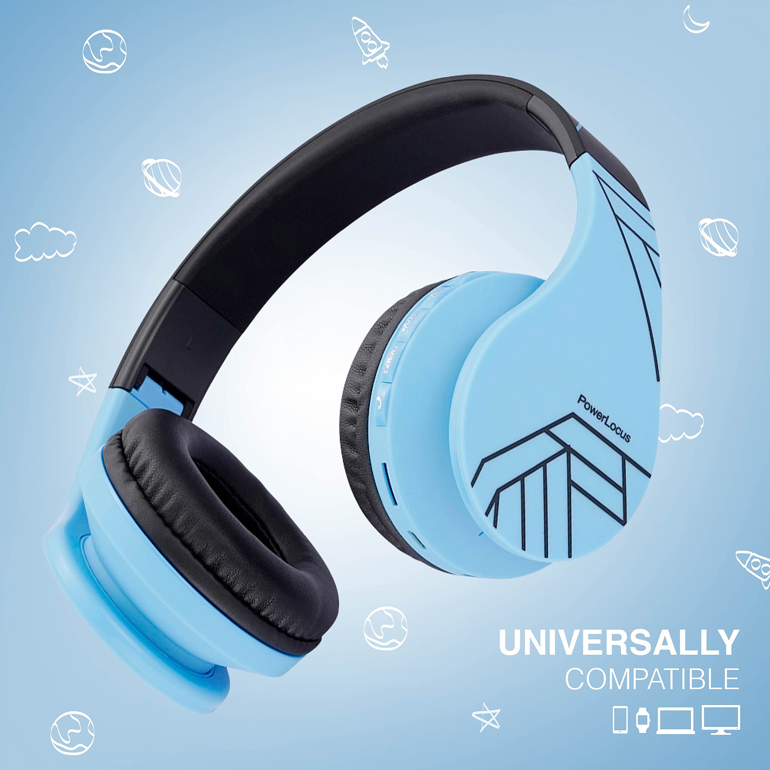 Foto 5 pulgar | Auriculares Bluetooth Powerlocus Para Niños Con Micrófono 85db - Venta Internacional.