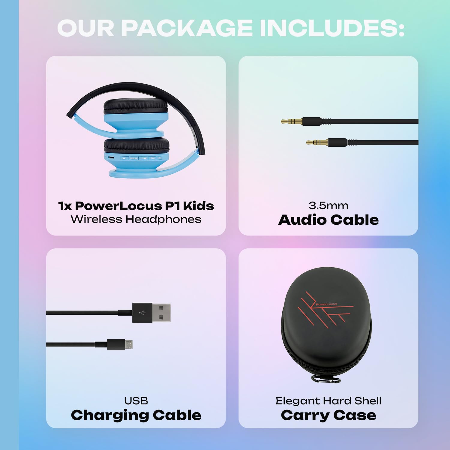 Foto 8 pulgar | Auriculares Bluetooth Powerlocus Para Niños Con Micrófono 85db - Venta Internacional.