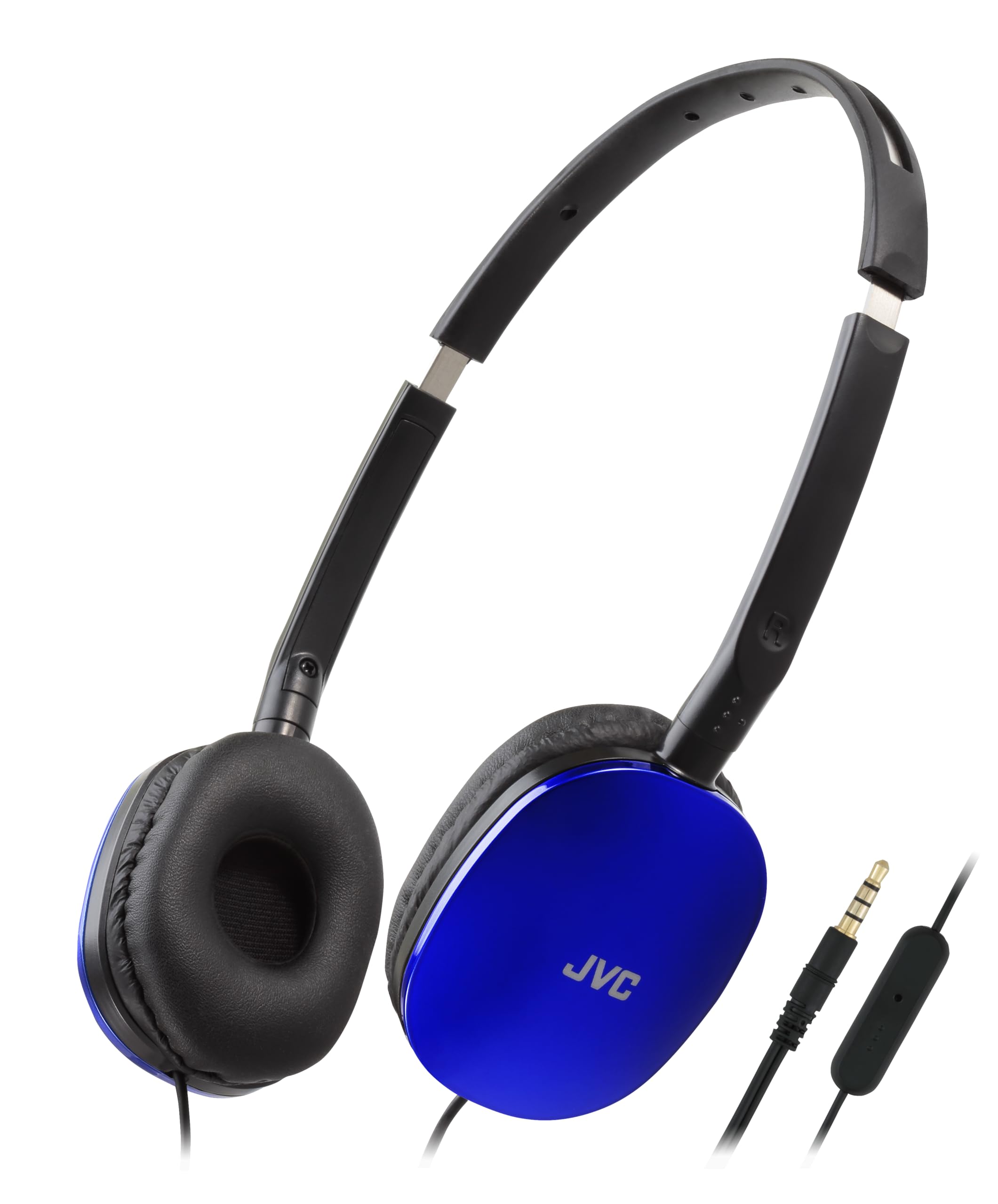 Auriculares Planos Jvc Has160ma Con Mando A Distancia Y Micrófono, Color Azul - Venta Internacional.