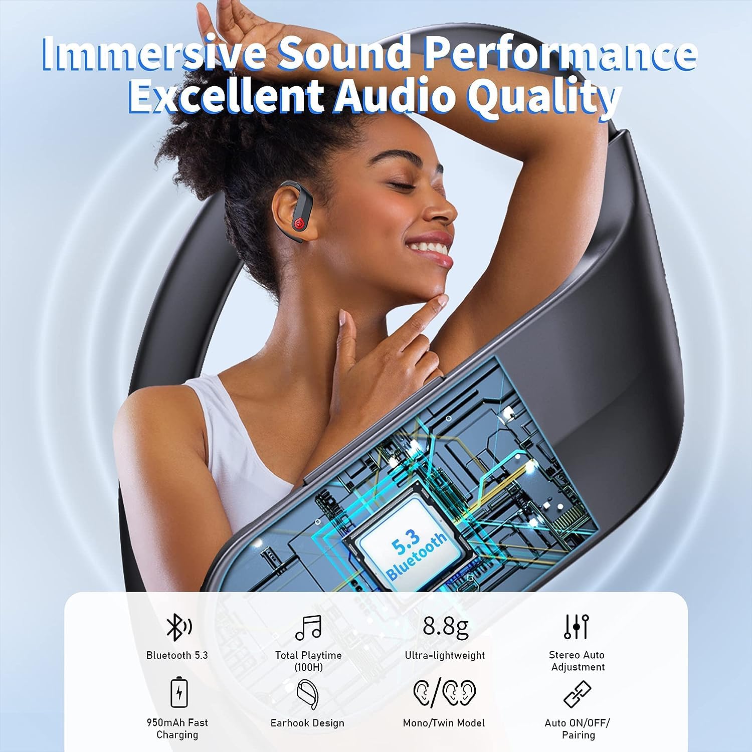 Foto 4 pulgar | Auriculares Inalámbricos Euqq Bluetooth 5.3 Sport 120h Playtime - Venta Internacional.