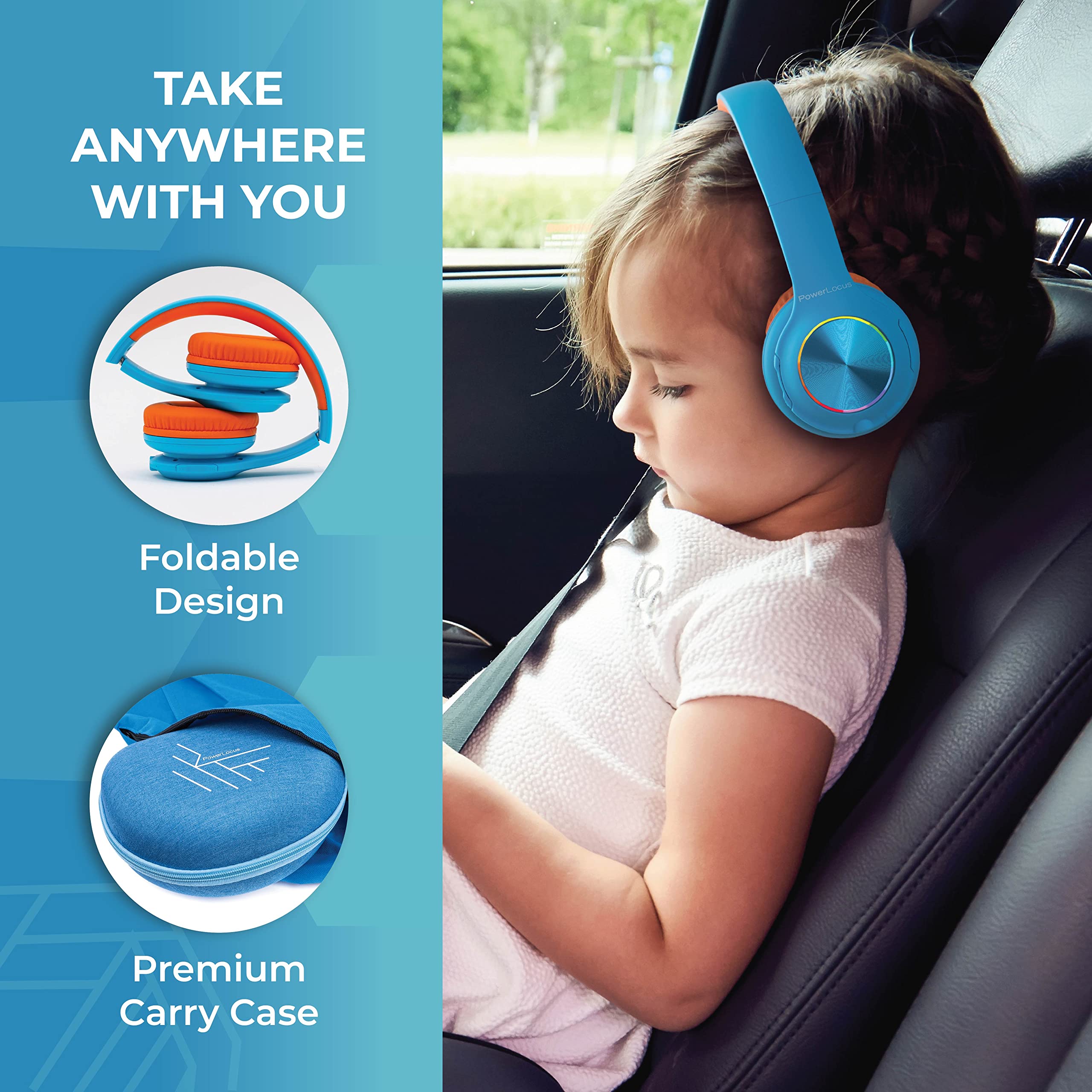 Foto 6 | Auriculares Bluetooth Powerlocus Led Para Niños Con Luces Led 30h - Venta Internacional.