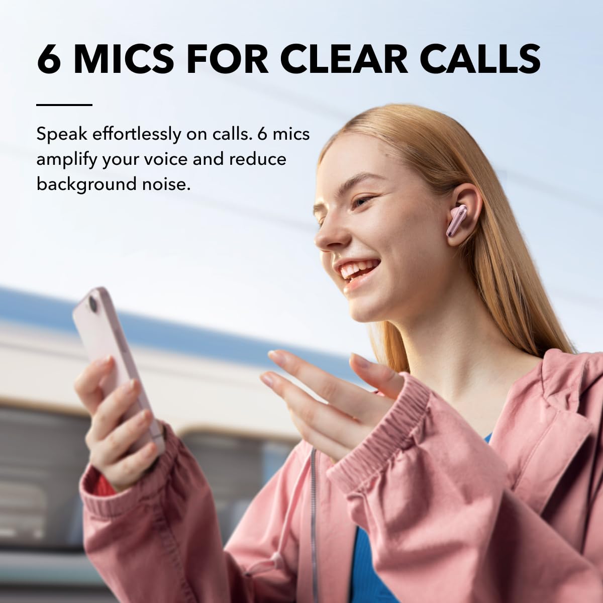 Foto 7 pulgar | Audífonos True Wireless Rosas con Bluetooth-Venta Internacional