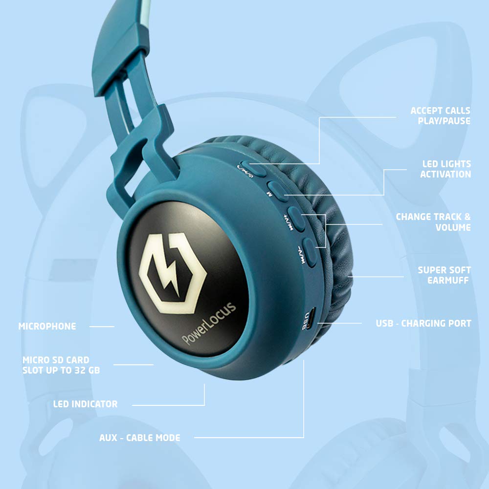 Foto 7 pulgar | Auriculares Inalámbricos Bluetooth Powerlocus Buddy Kids Led - Venta Internacional.