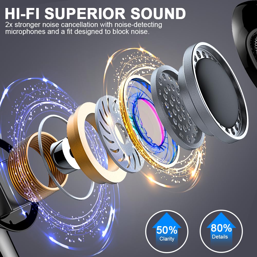 Foto 4 pulgar | Auriculares Inalámbricos Draec Bluetooth 5.3, 50 Horas De Reproducción - Venta Internacional.